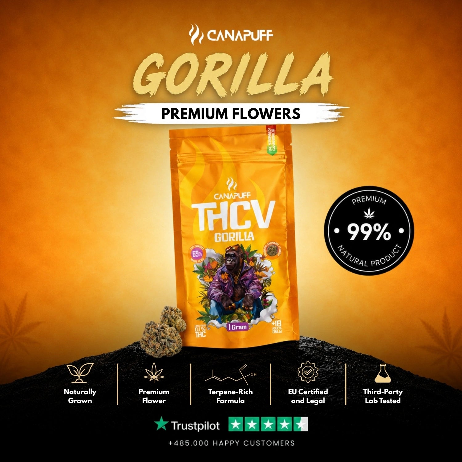 THCv Flores Gorila 69%