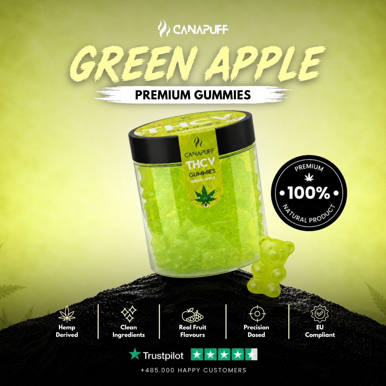 THCv Gomas Maçã Verde