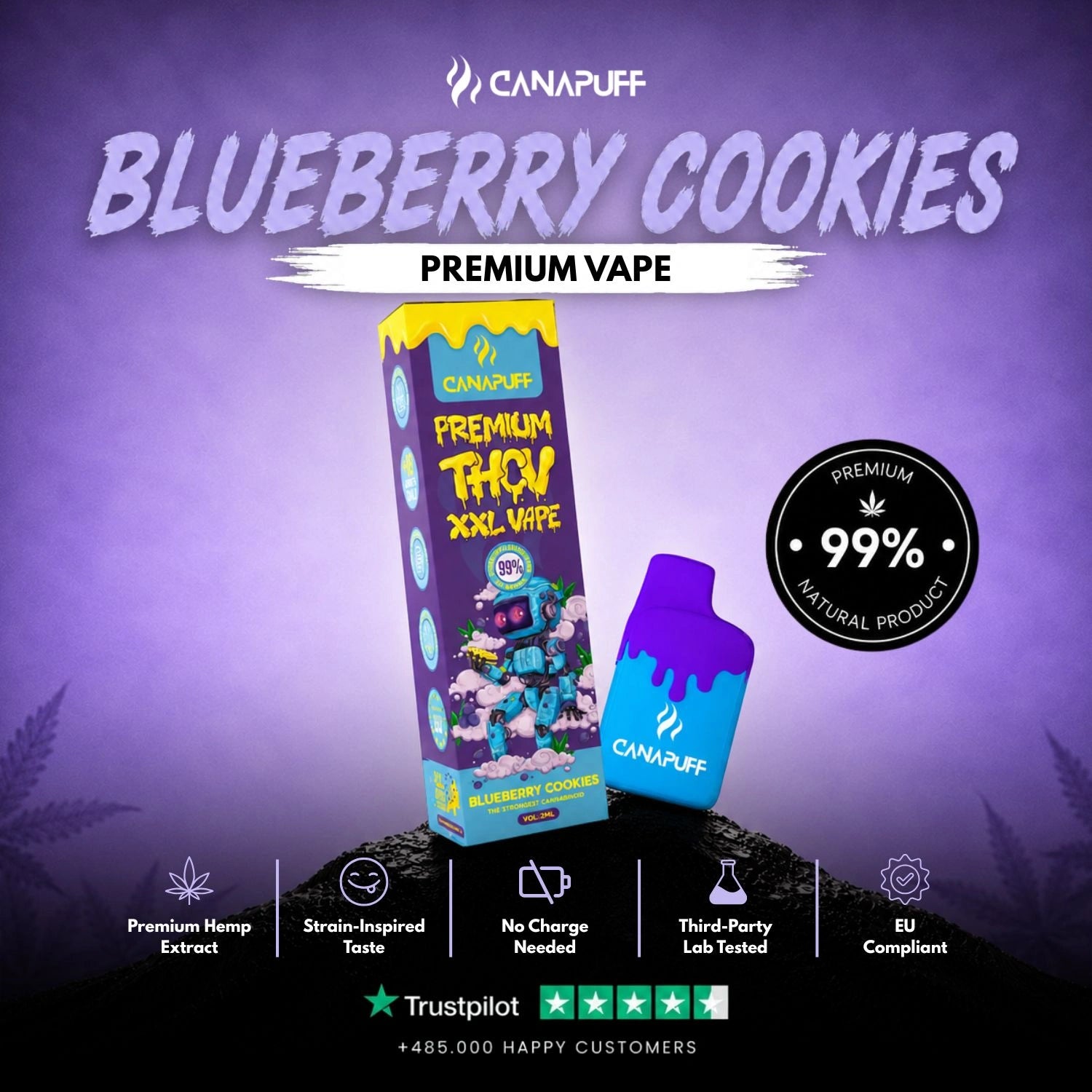 THCv Vape Mirtilo Cookies 99% 2ml