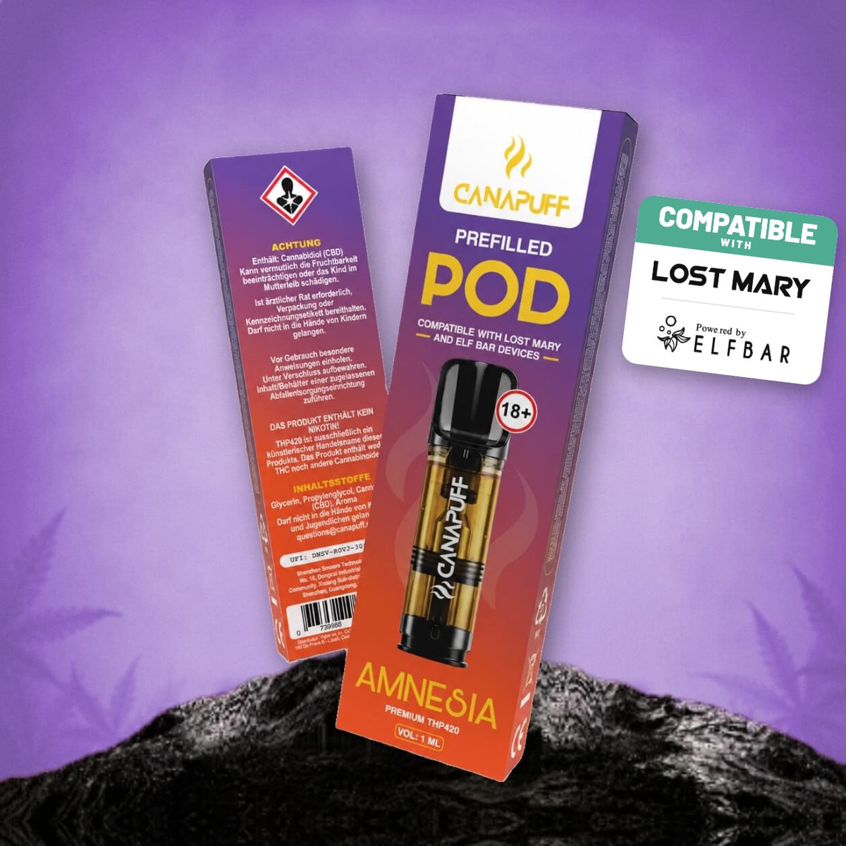 Canapuff THP420 POD Amnesia 1 ml – compatible with Lost Mary and Elf Bar devices