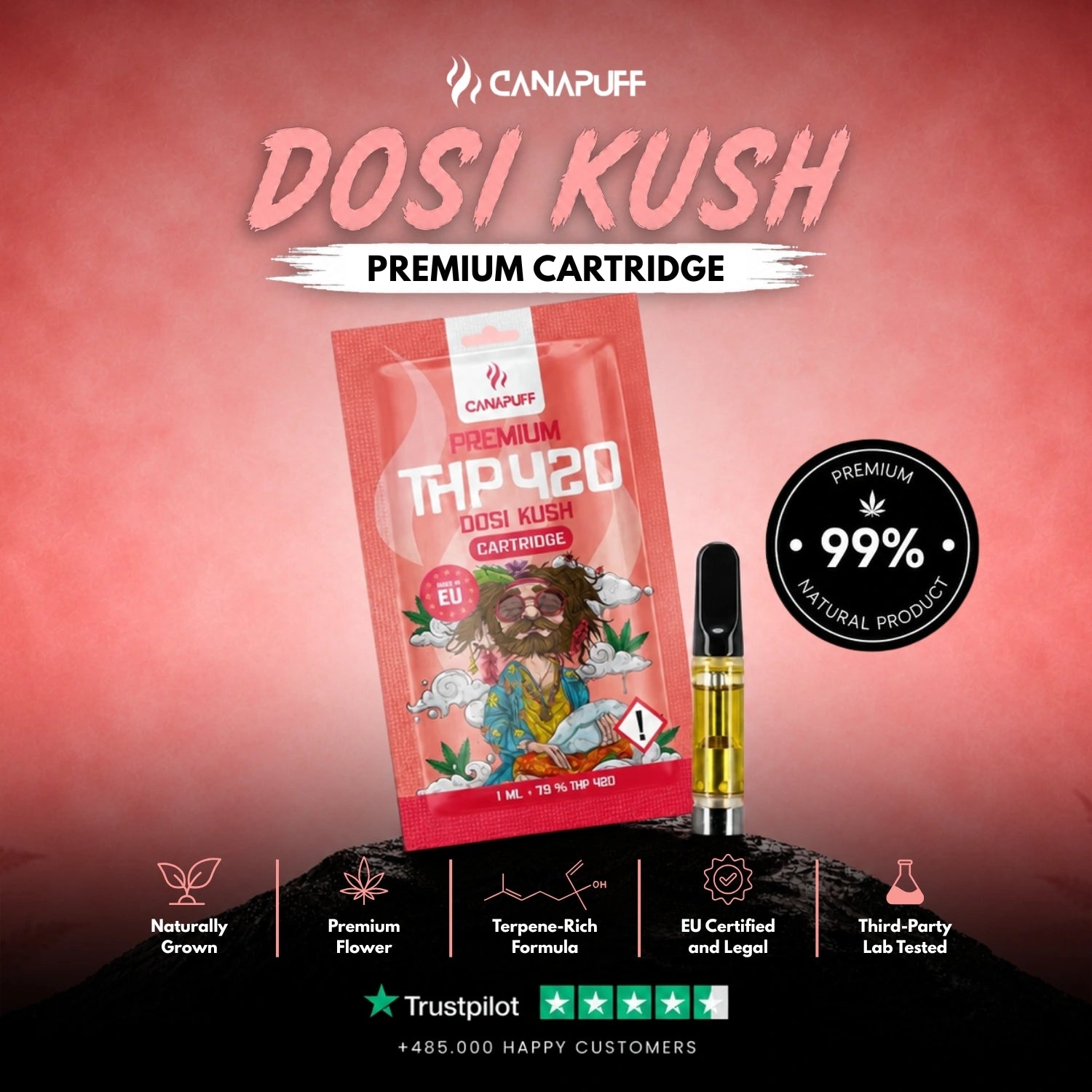 THP420 Cartucho Dosi Kush 79%