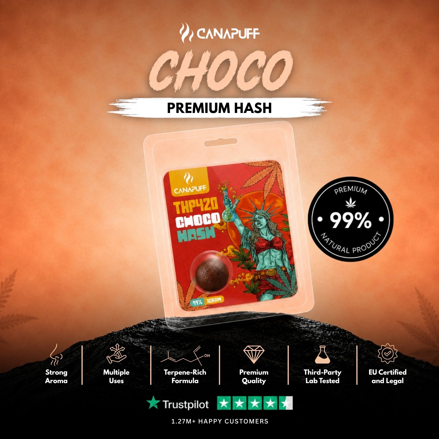 THP420 Hash Choco 99%