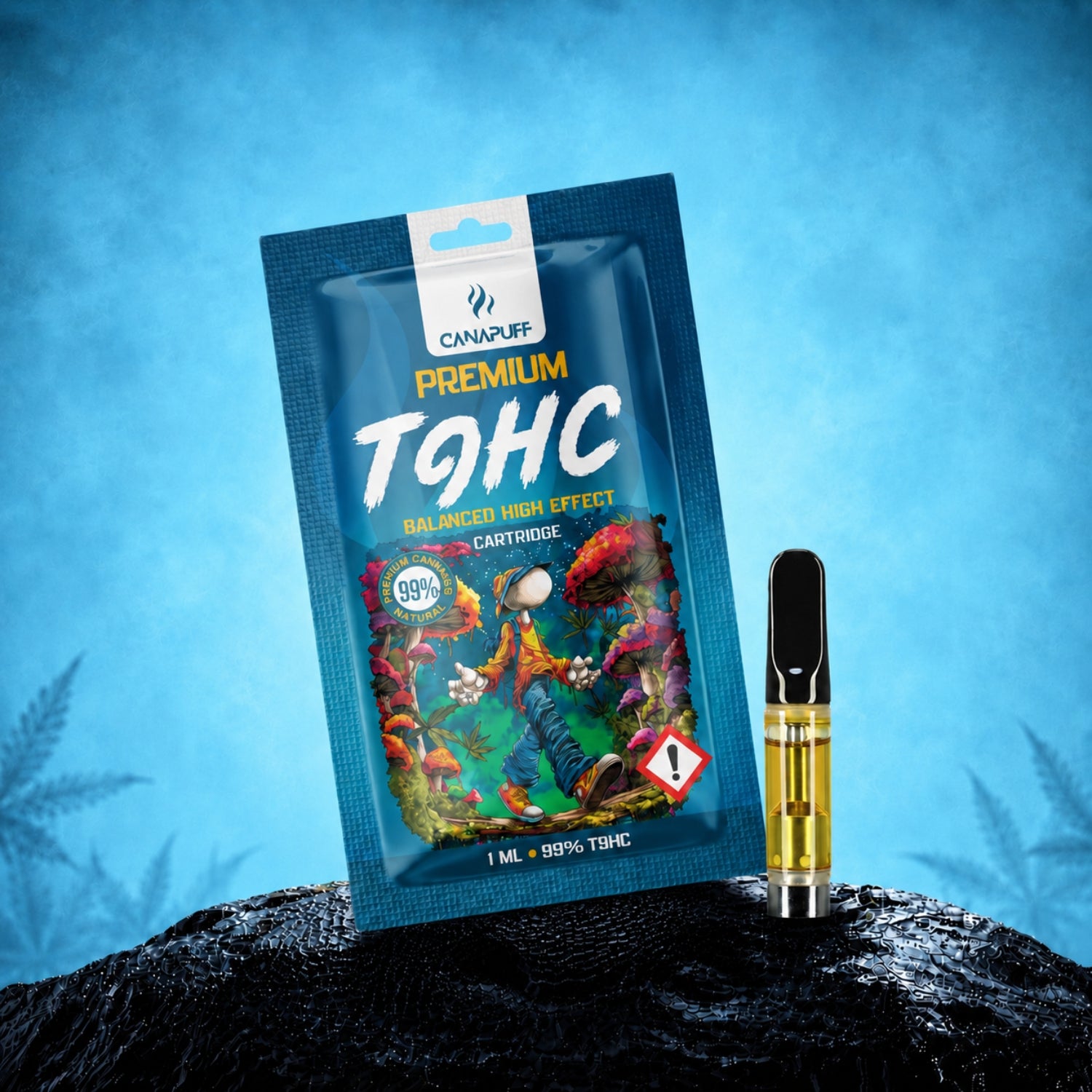 Canapuff TⳊHC Cartridge Balanced 99%, 1 ml vape cartridge