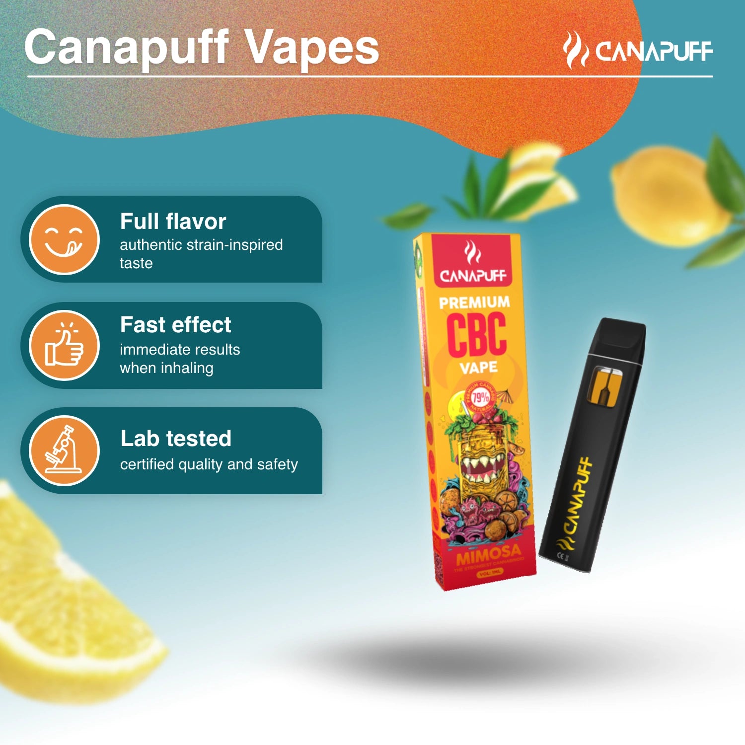 Mimosa 79% CBC - CanaPuff - Vape - 1ml