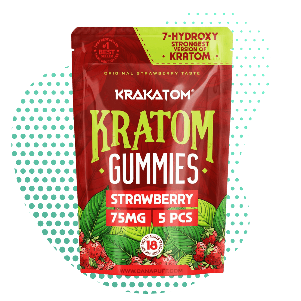 Canapuff - 7 - Gomas de Kratom Hidroxi - Morango Canapuff