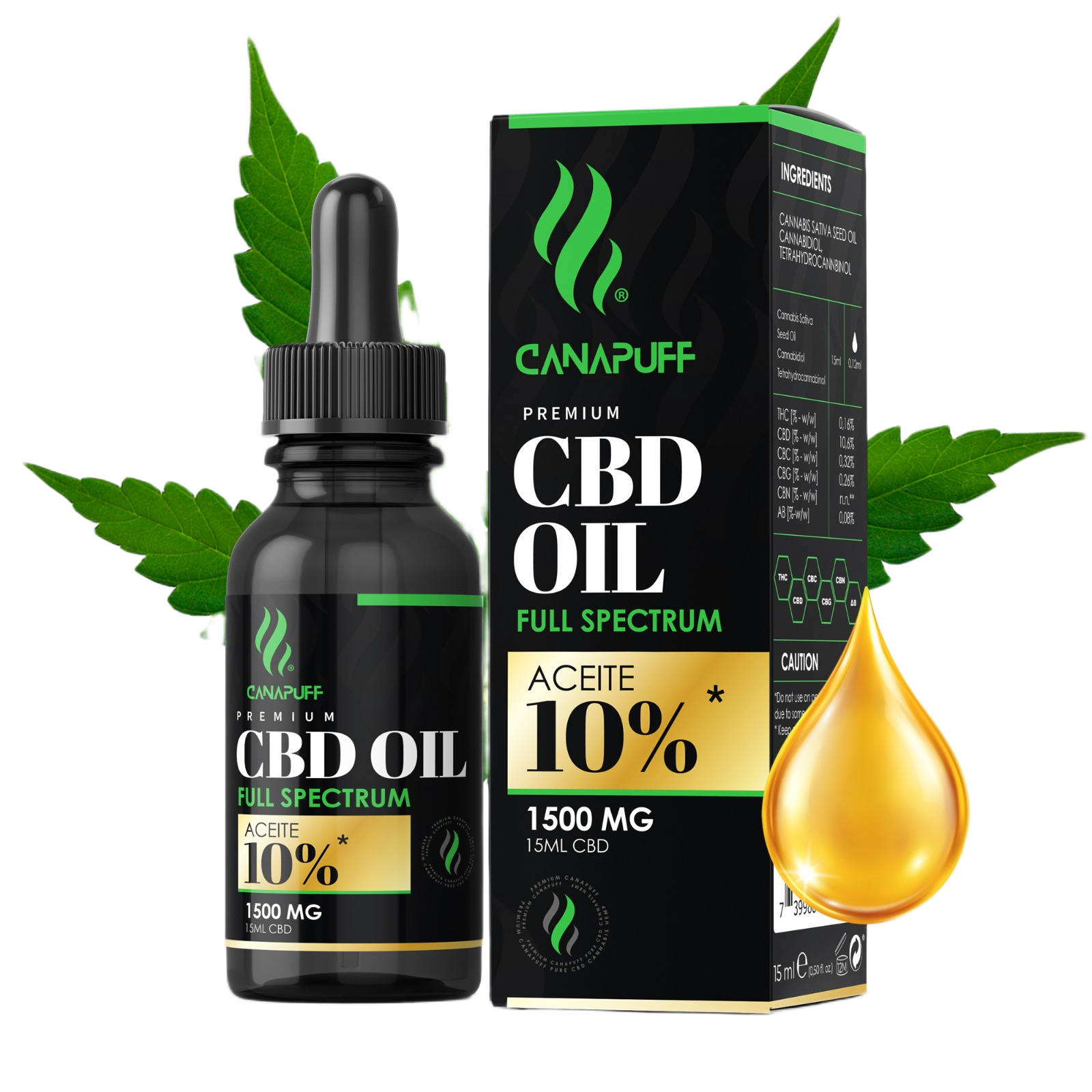 CBD Óleo de Espectro Completo 10% 15 ml