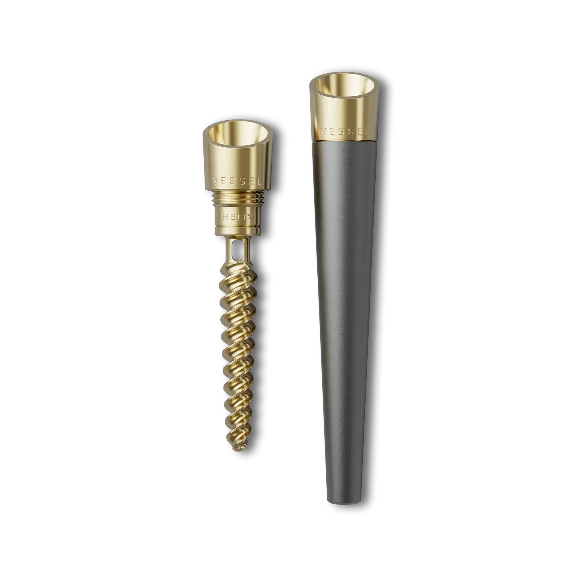 Caneta de tinta permanente com design preto e dourado
