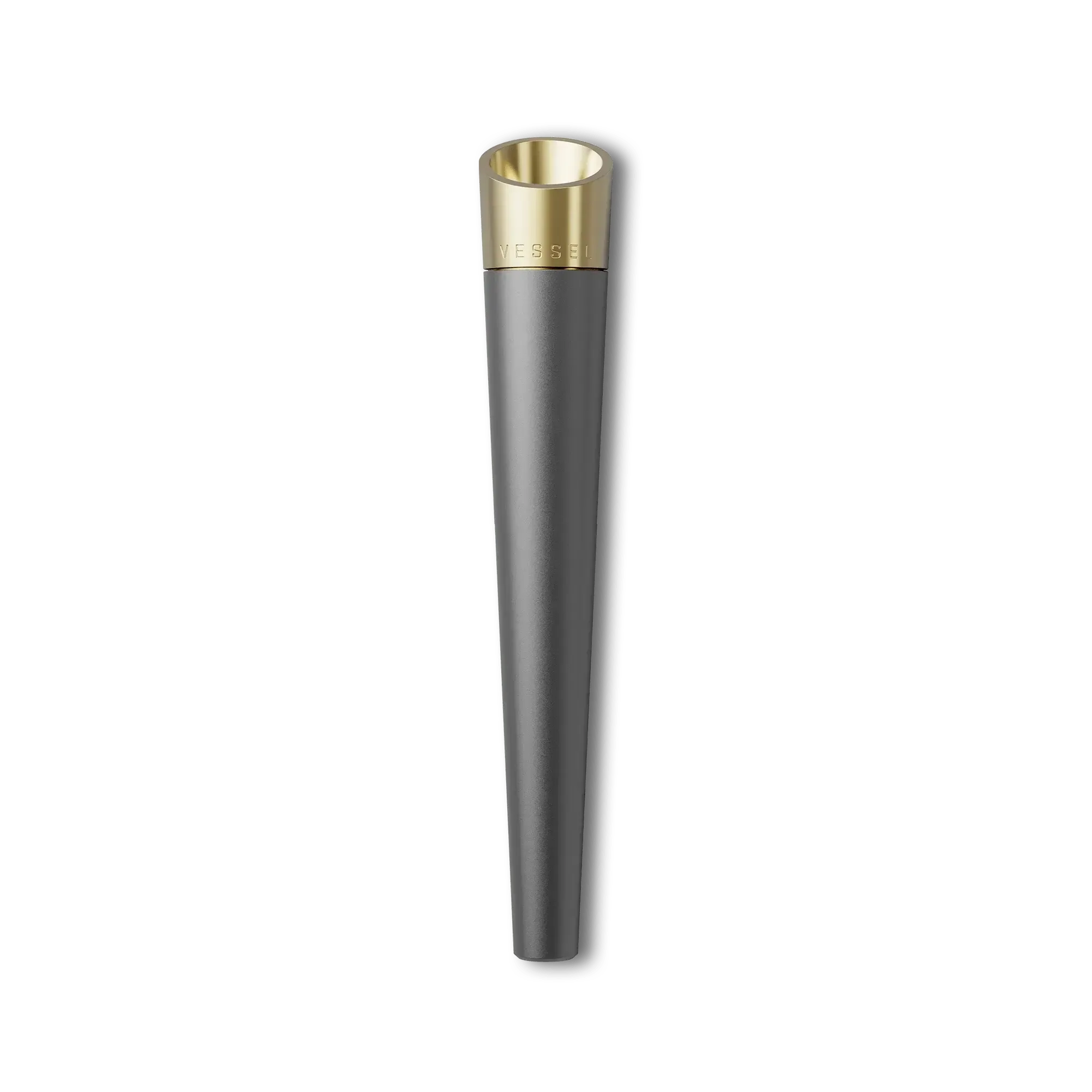 Caneta de tinteiro com detalhes em dourado e preto