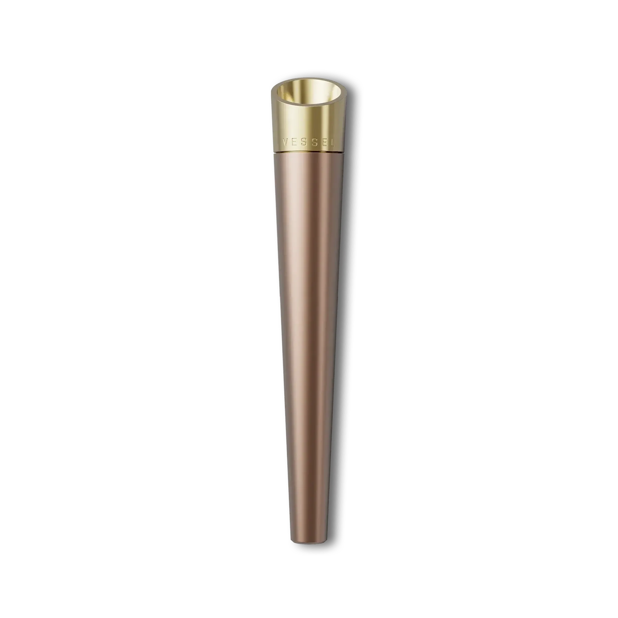 Caneta de tinteiro em ouro rosa com detalhes em ouro