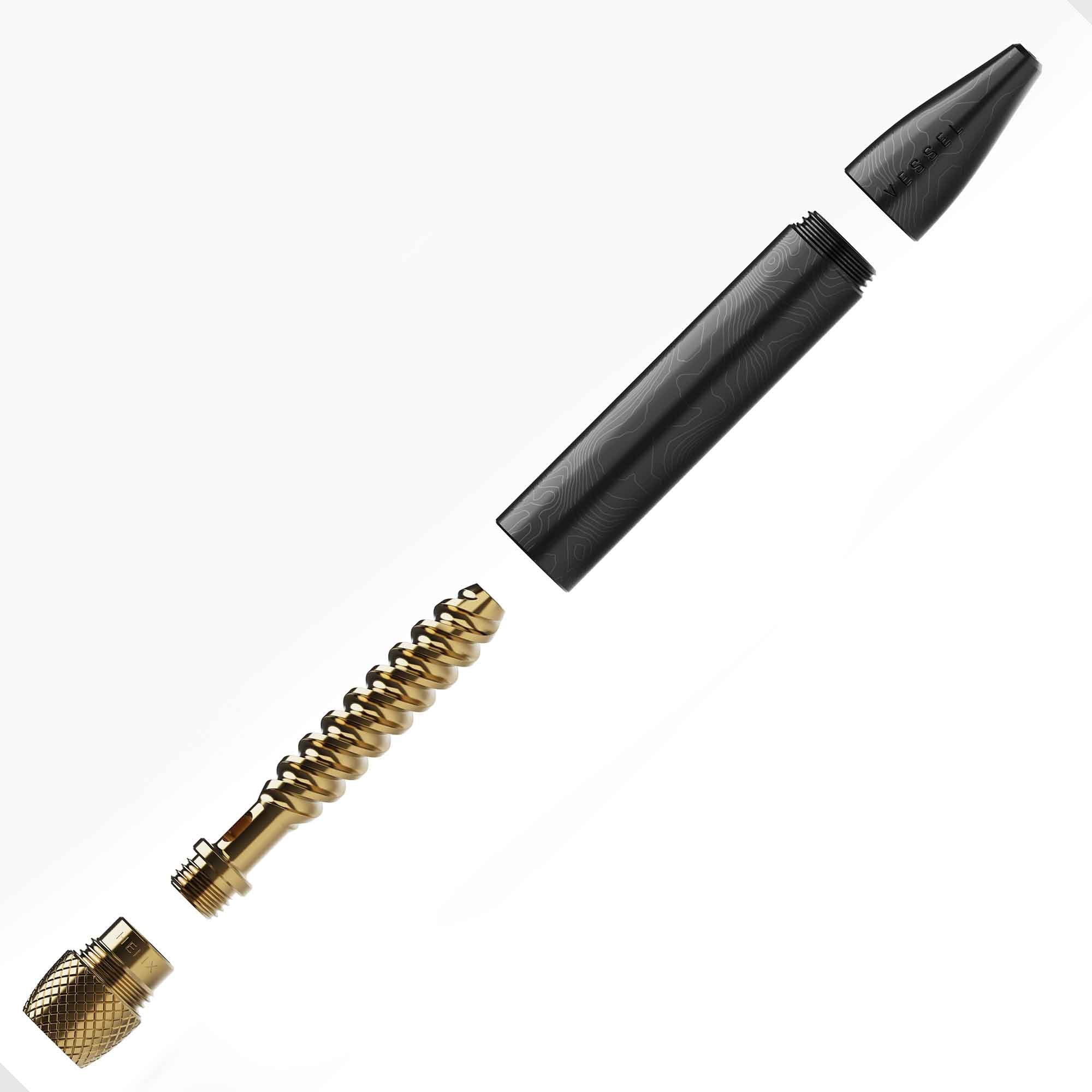 Cartucho de óleo de CBD com líquido dourado