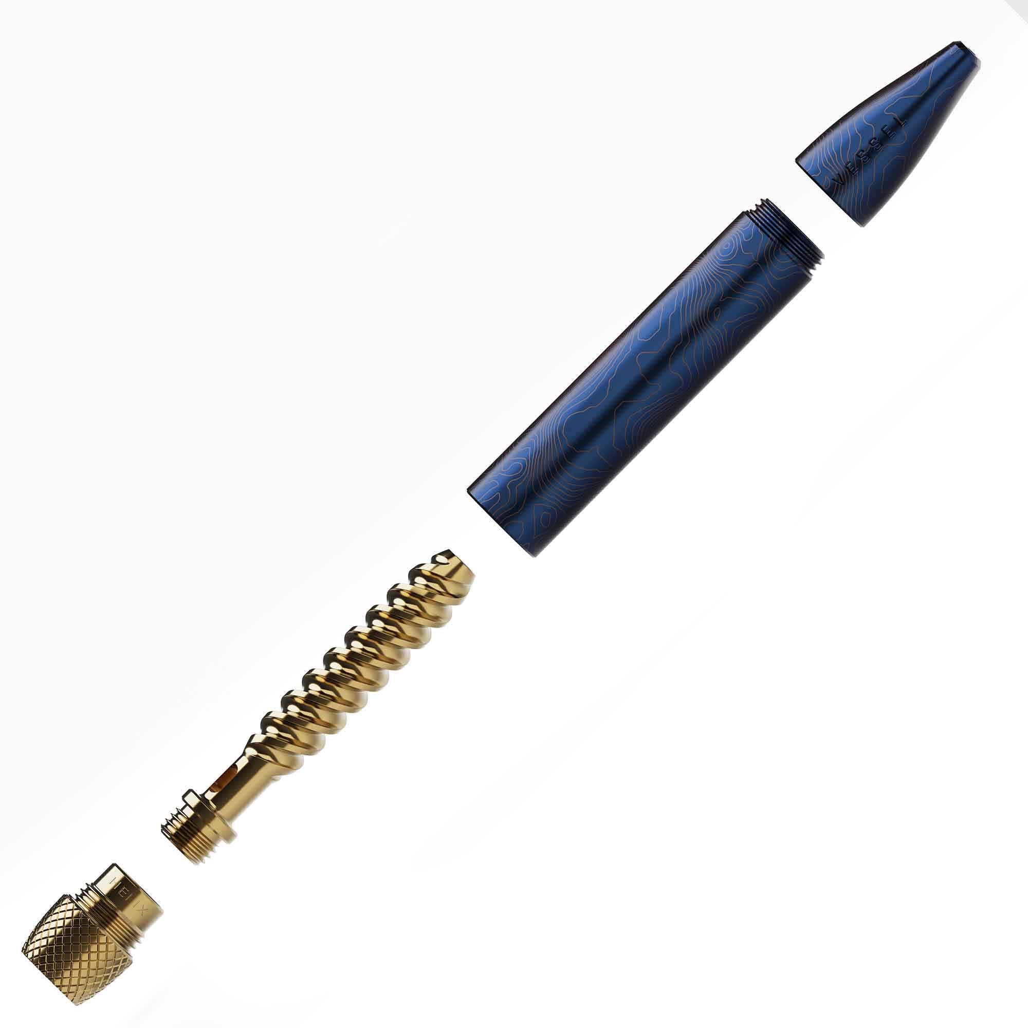 Caneta de tinteiro com design azul
