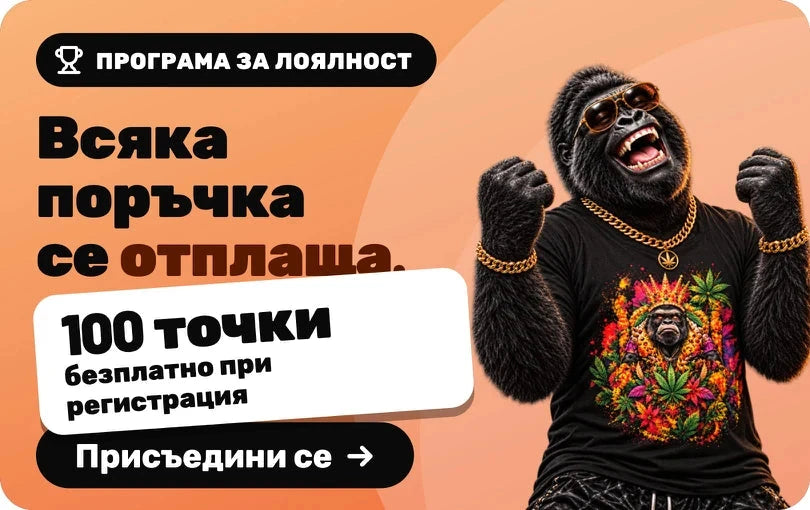 Програма за лоялност: Всяка поръчка се отплаща. 100 точки безплатно при регистрация. Присъедини се