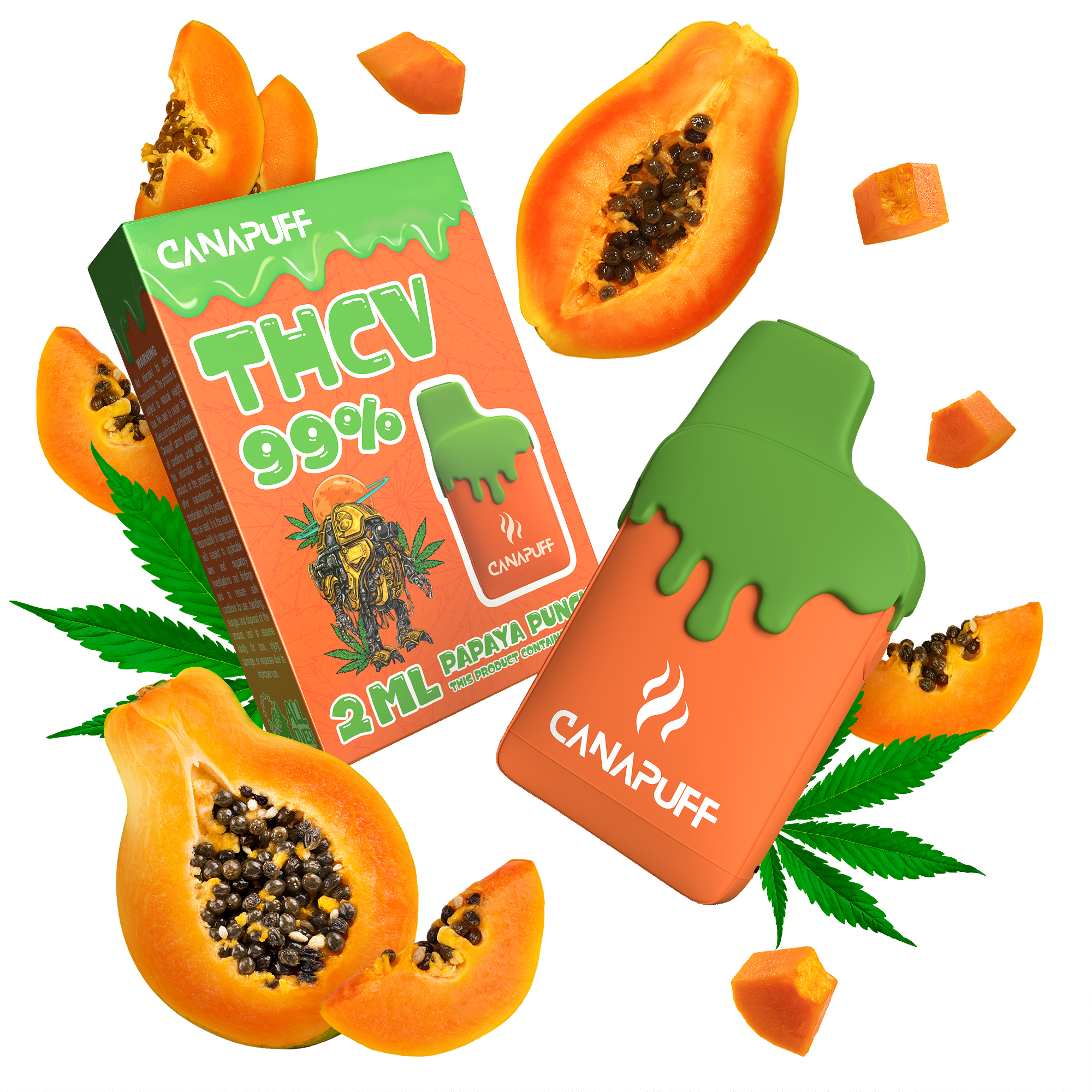 Papaya Punch 99% THCv - Canapuff - Vaporizador - 2ml-Canapuff