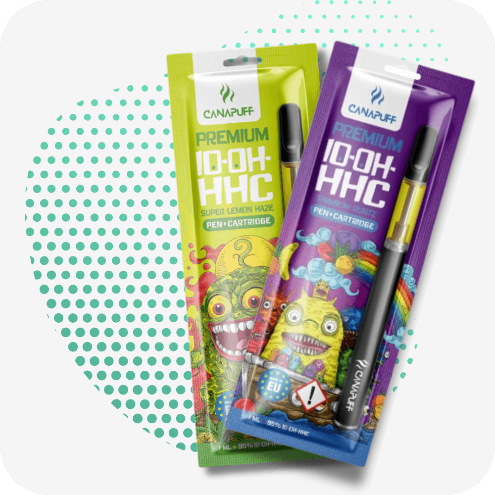 Canapuff 10-OH-HHC vapes Super Lemon Haze e Rainbow Runtz