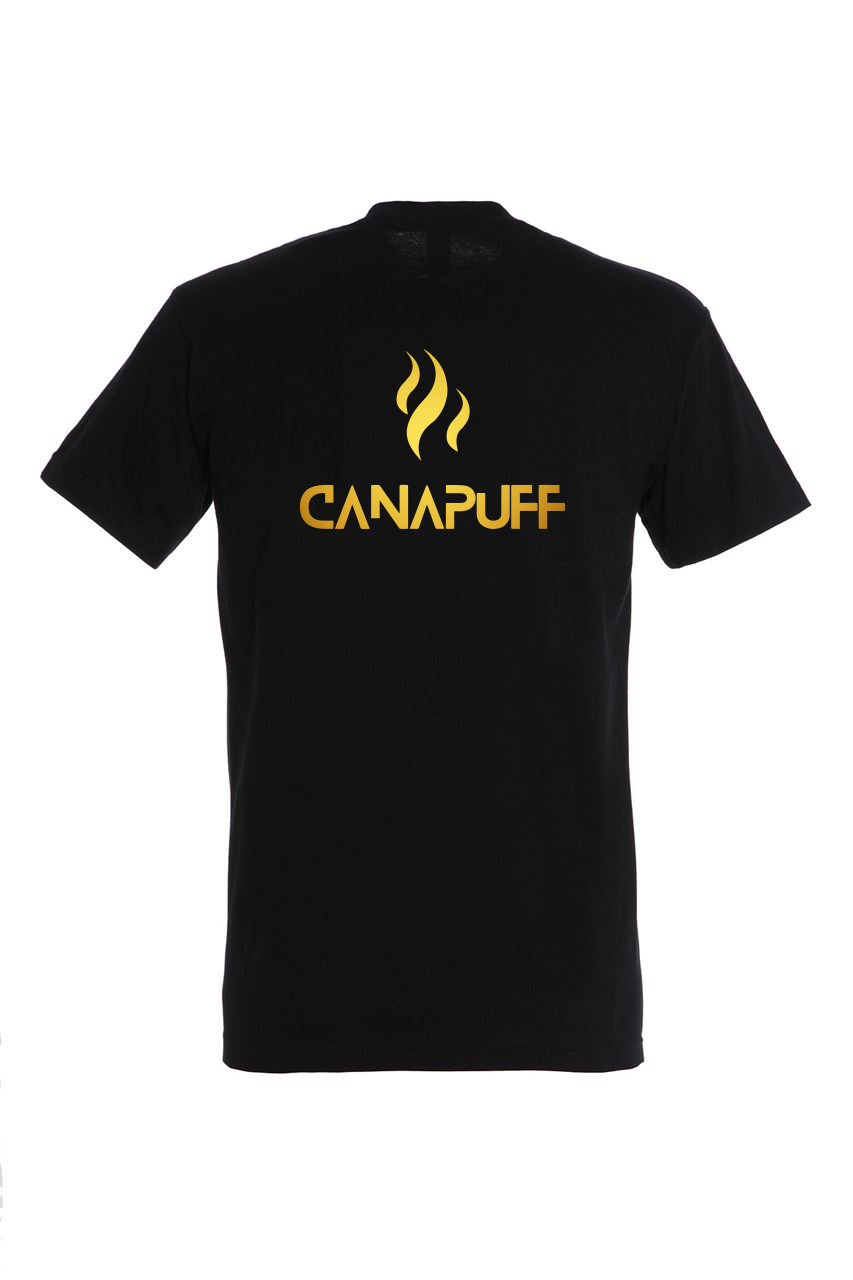 T-shirt preta com grande logótipo Canapuff no peito