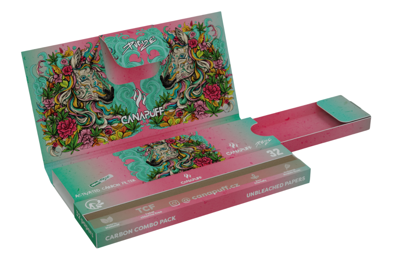 Canapuff Papel de Enrolar - Pack Combo Carbono - Unicorn Piss