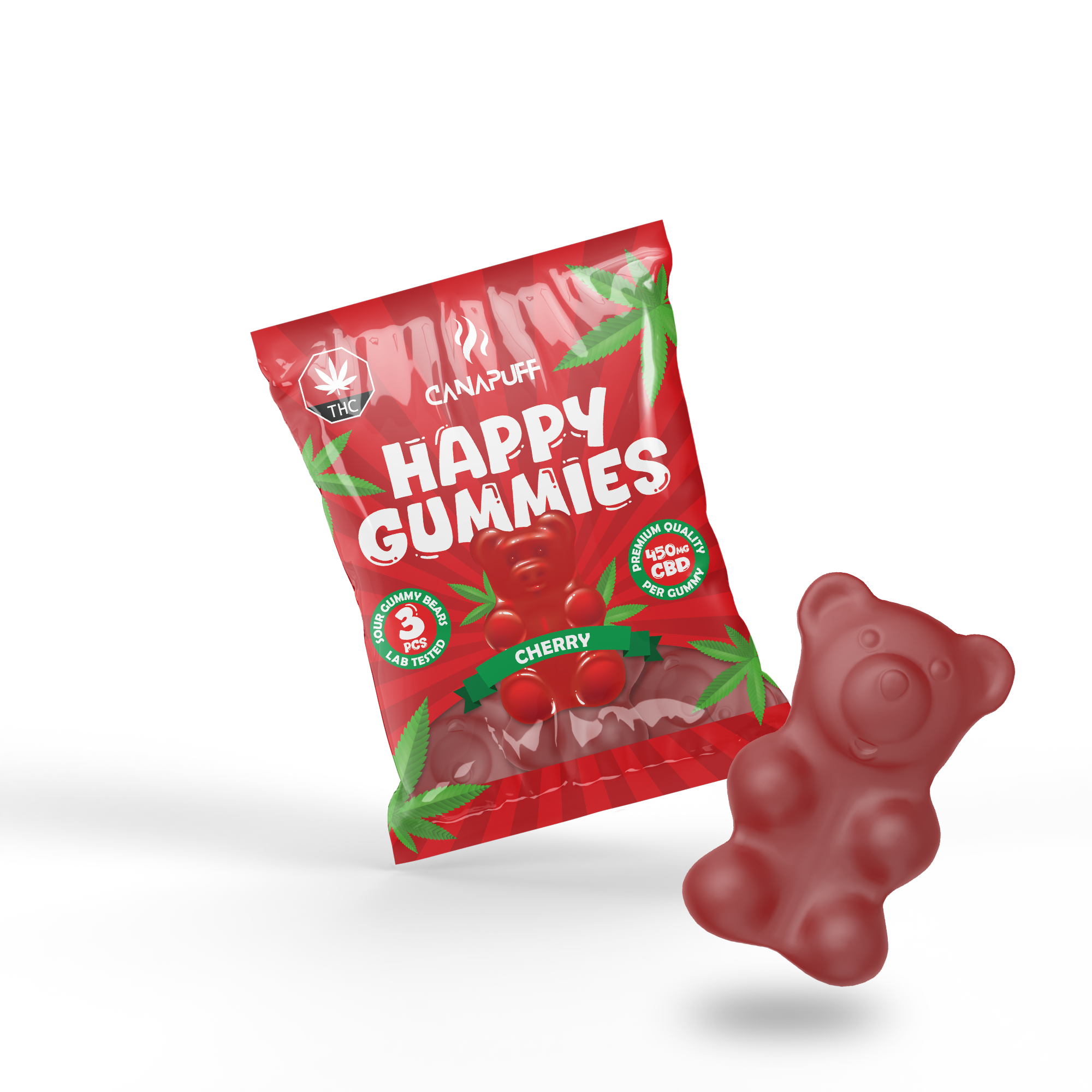 Canapuff - Gomas de CBD - Cereja