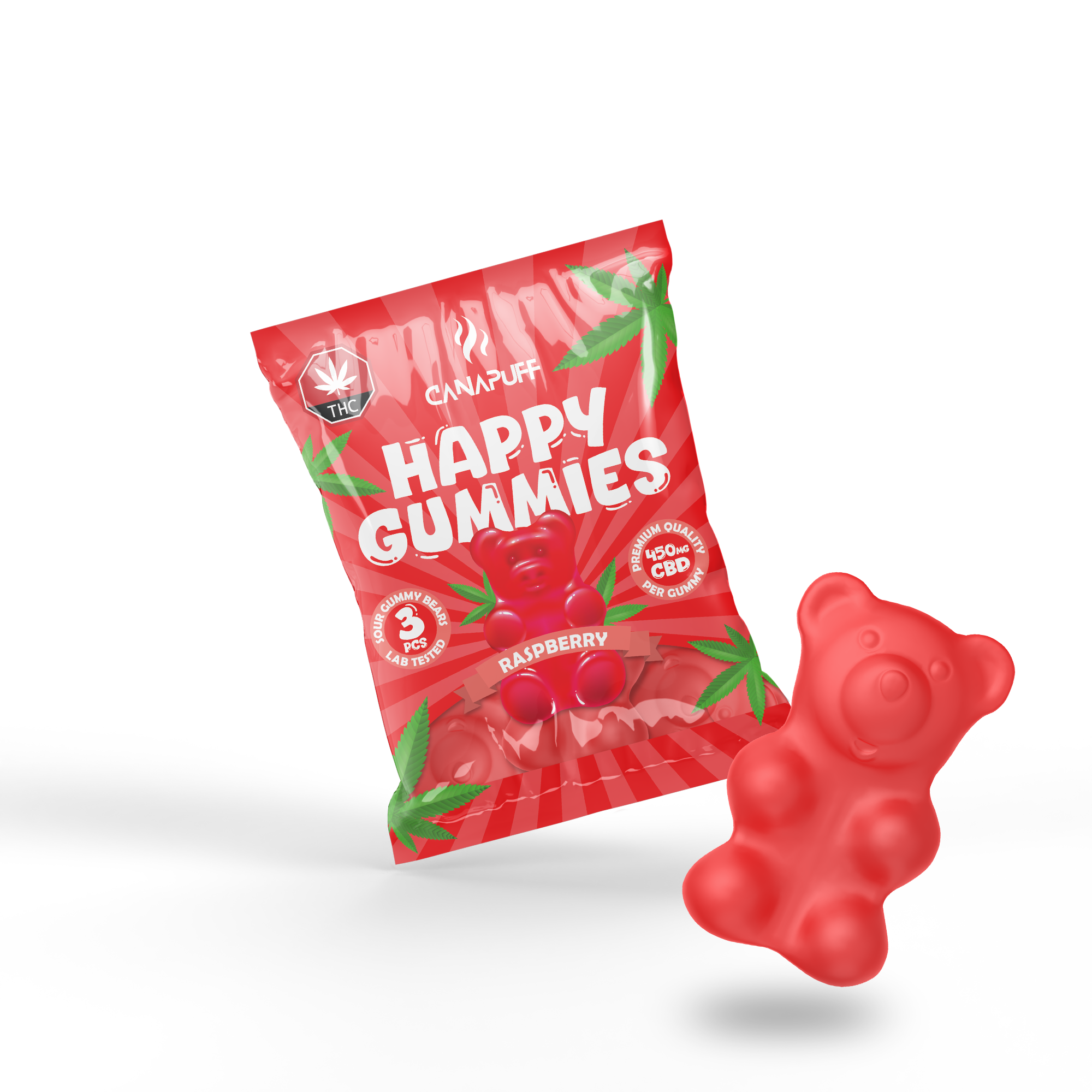 Canapuff - Gomas de CBD - Framboesa