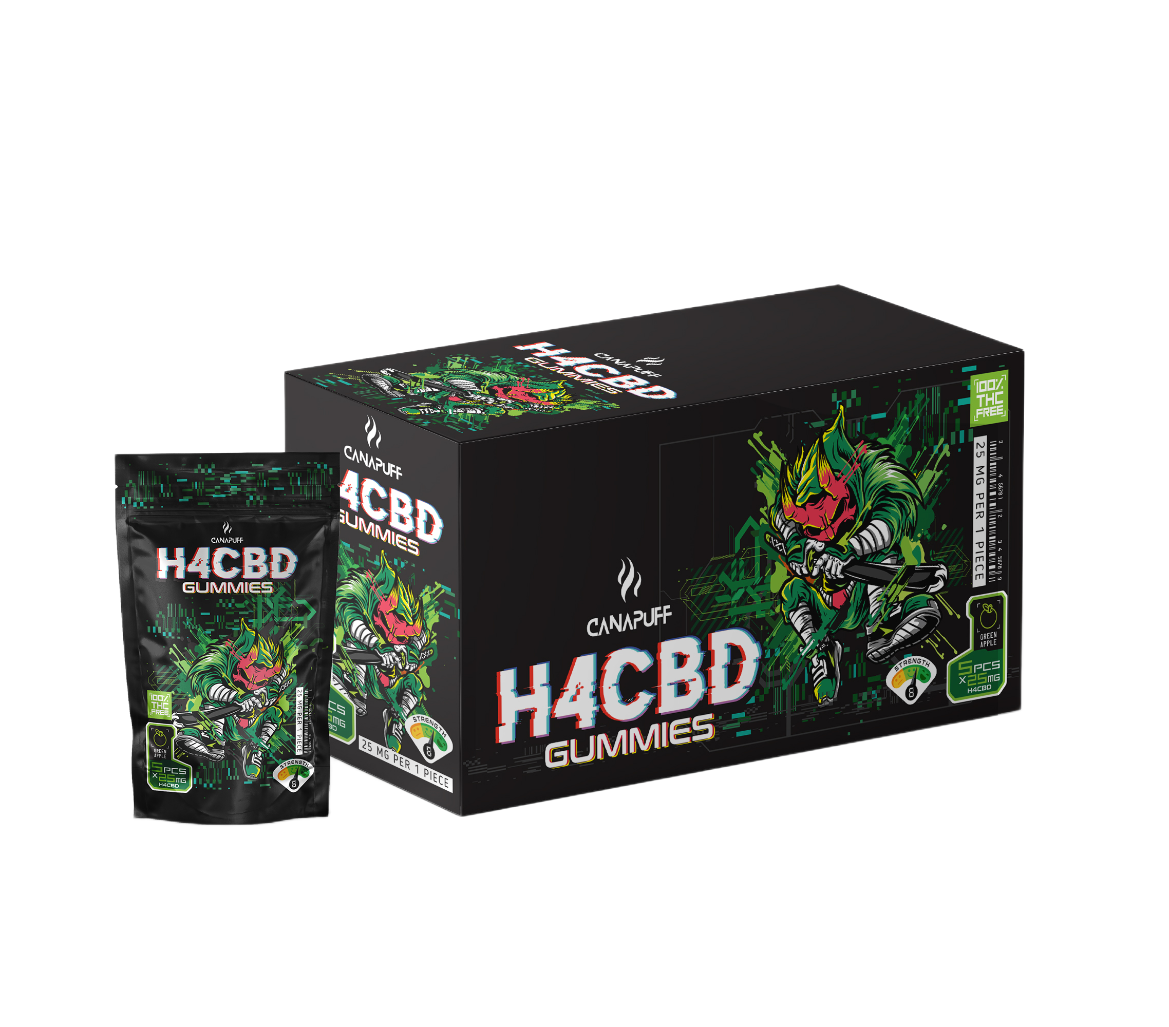 H4CBD Gomas Maçã Verde