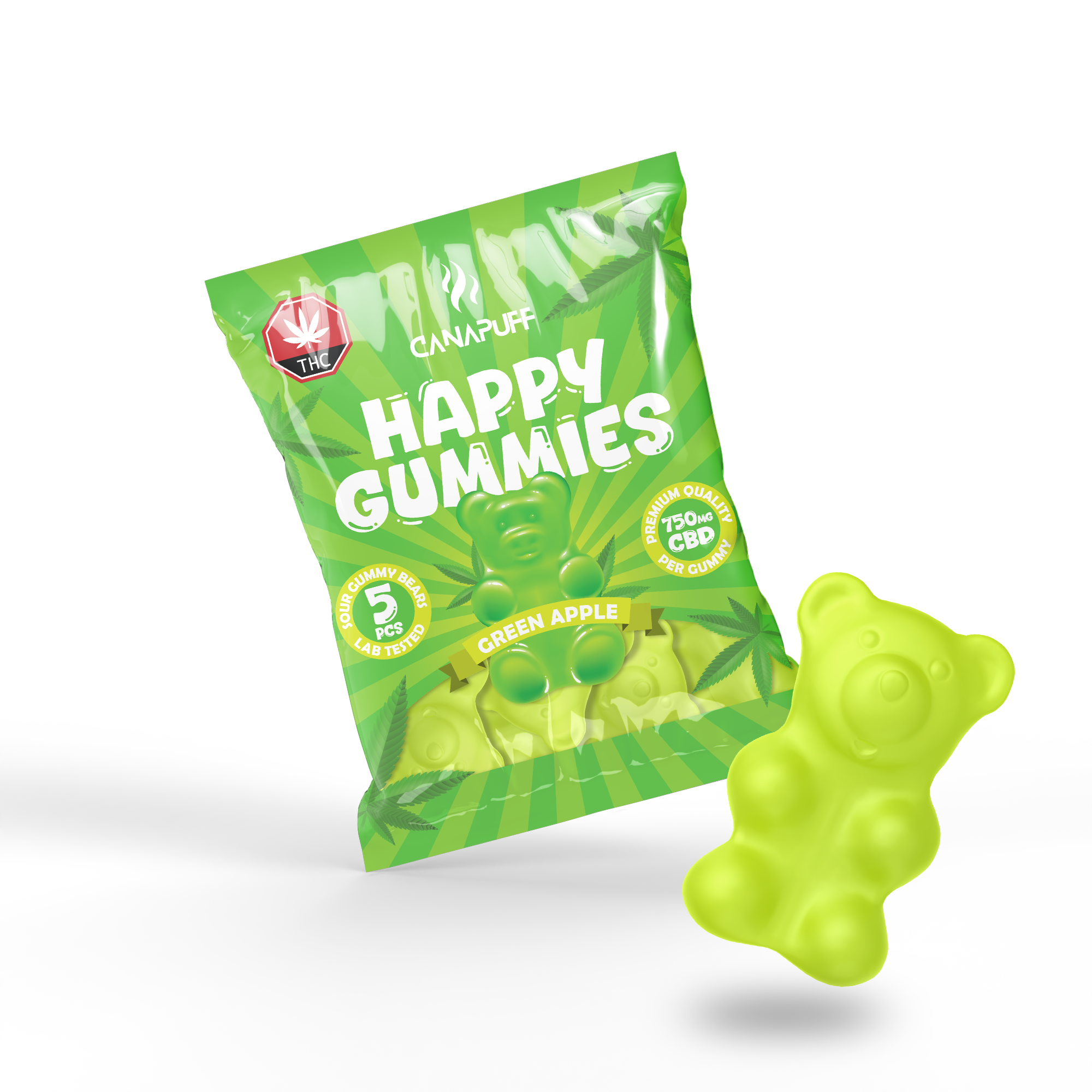 Canapuff - Gomas de CBD - Maçã Verde