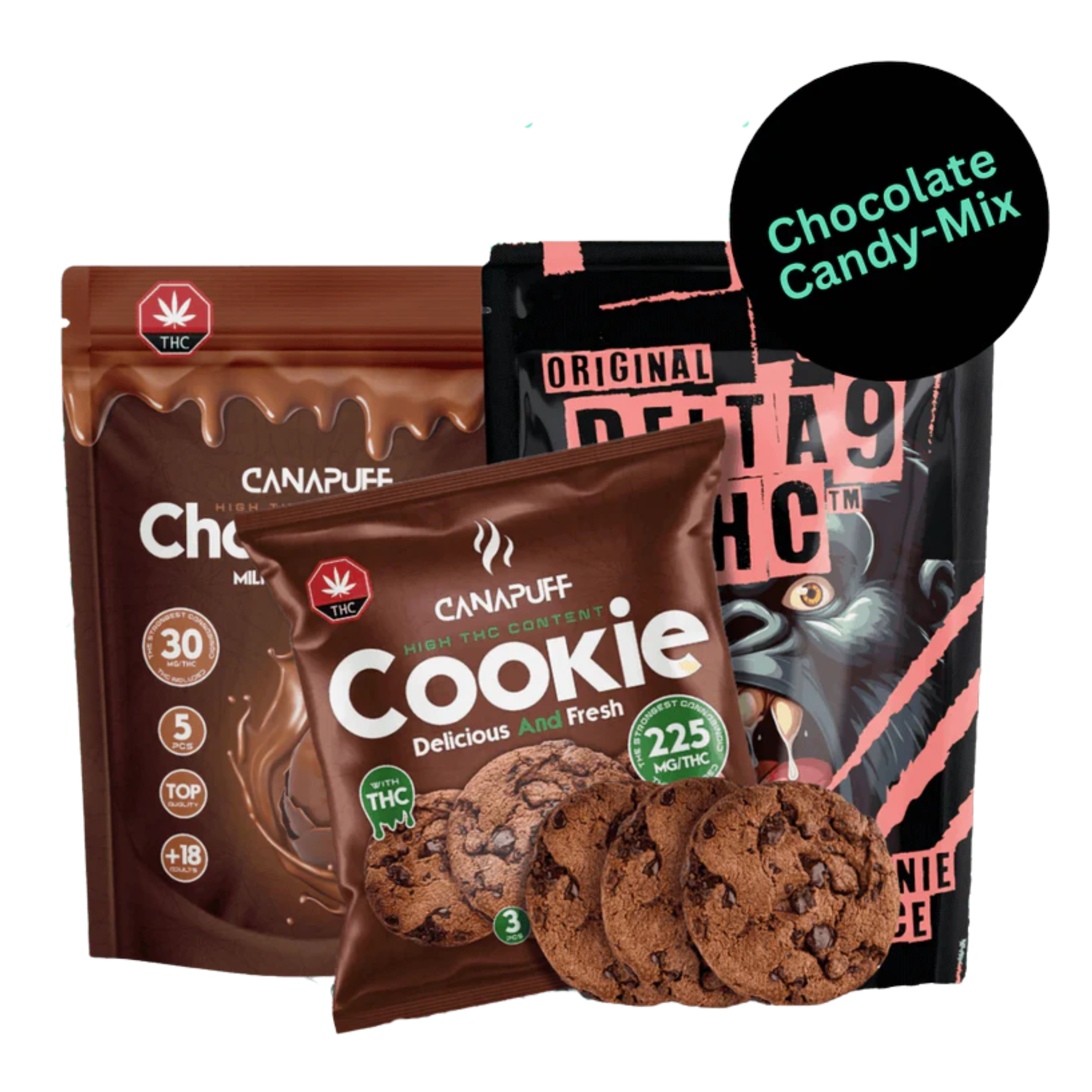 Mistura de rebuçados de chocolate Canapuff