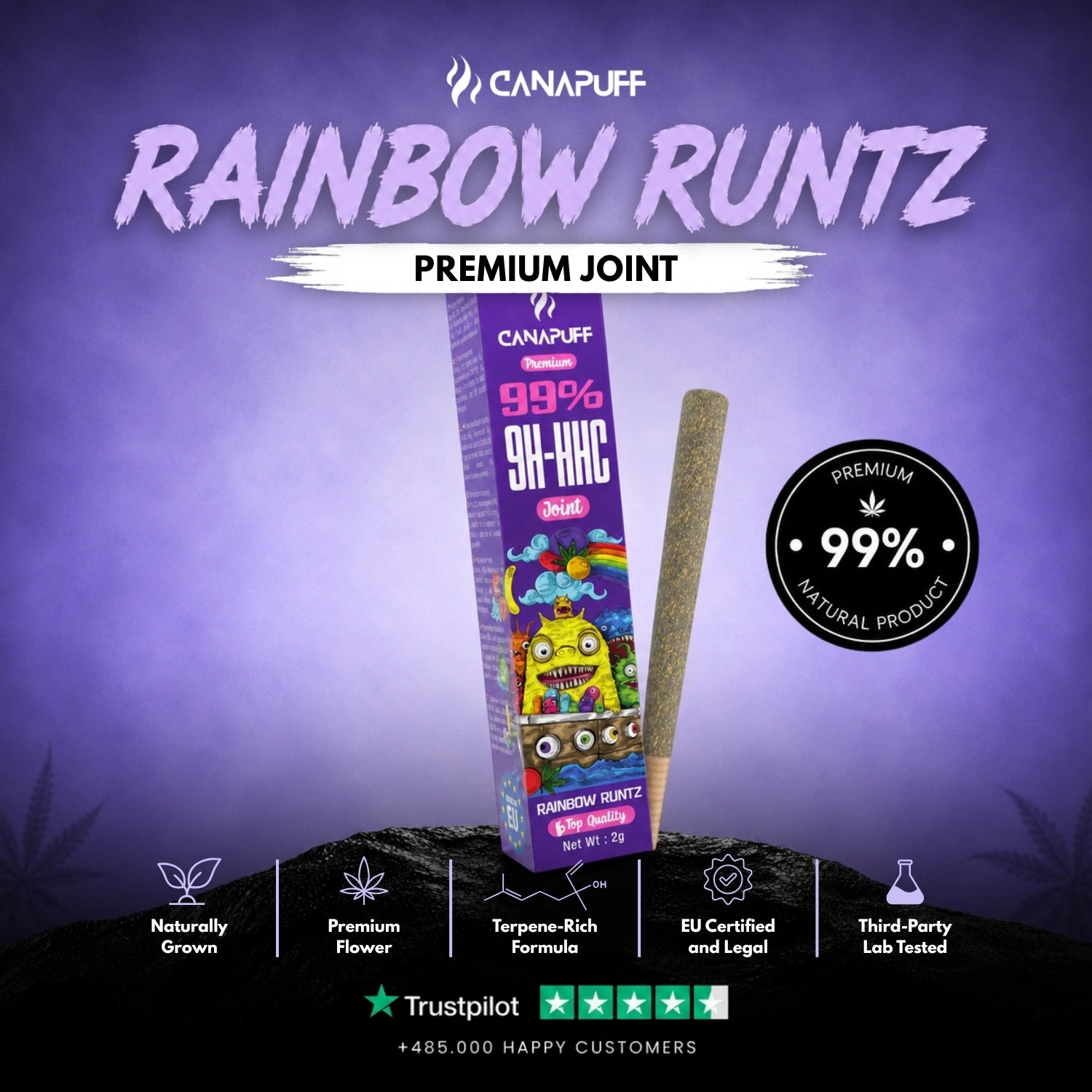 9H-HHC Joint Rainbow Runtz 99%