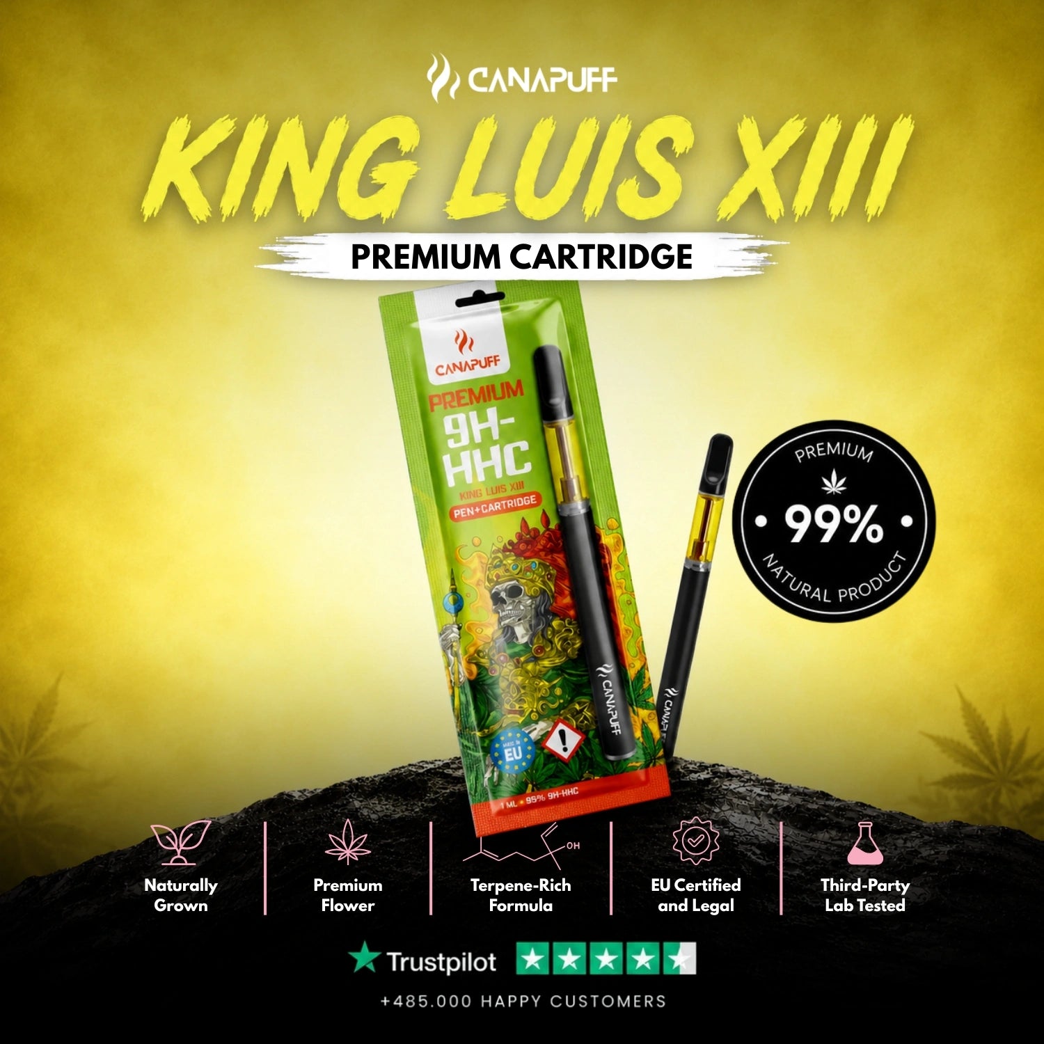 9H-HHC Pen+Cartucho King Luis XIII 95%