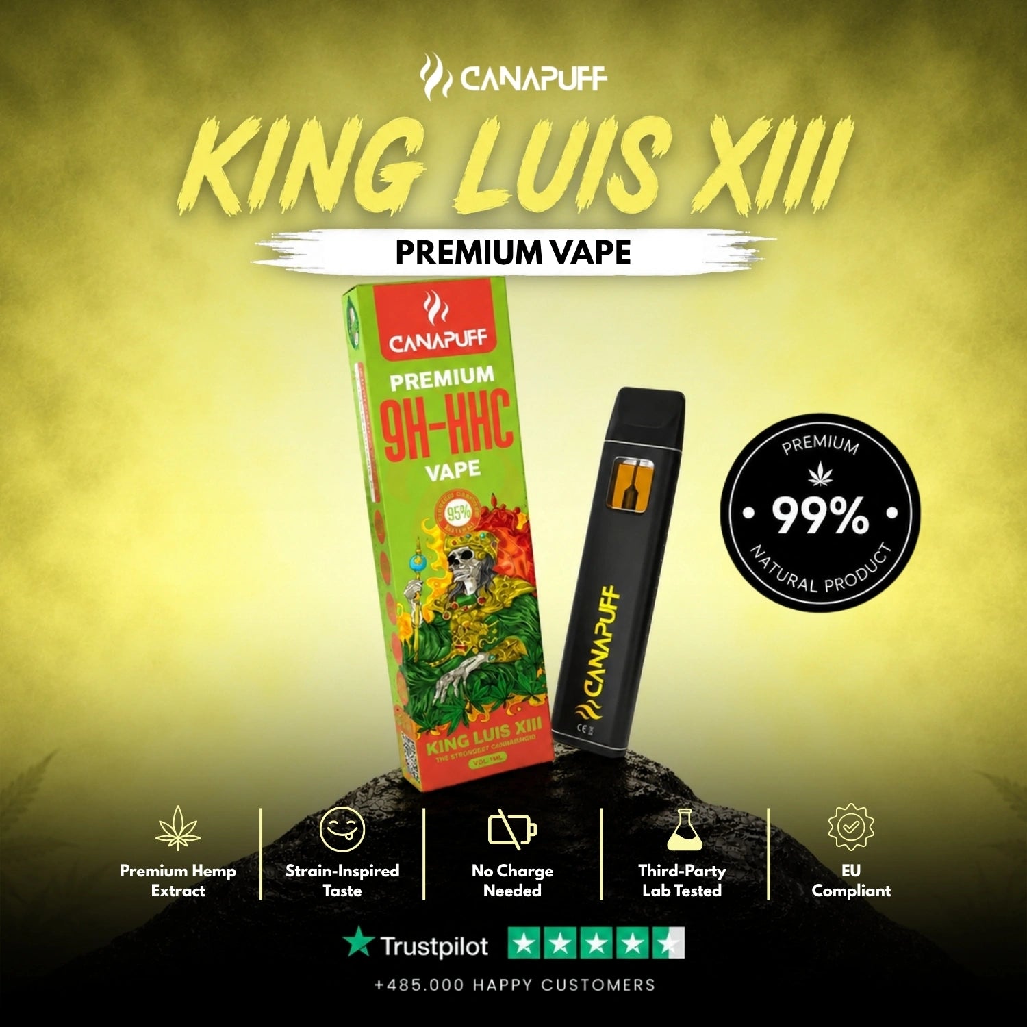 King Luis XIII 95% 9H-HHC - Canapuff - Vape - 1ml