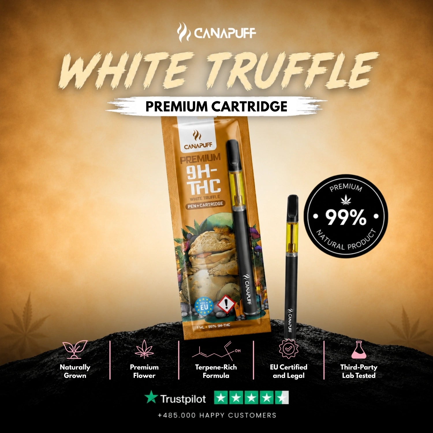 9H-THC Pen+Cartucho White Truffle 95%
