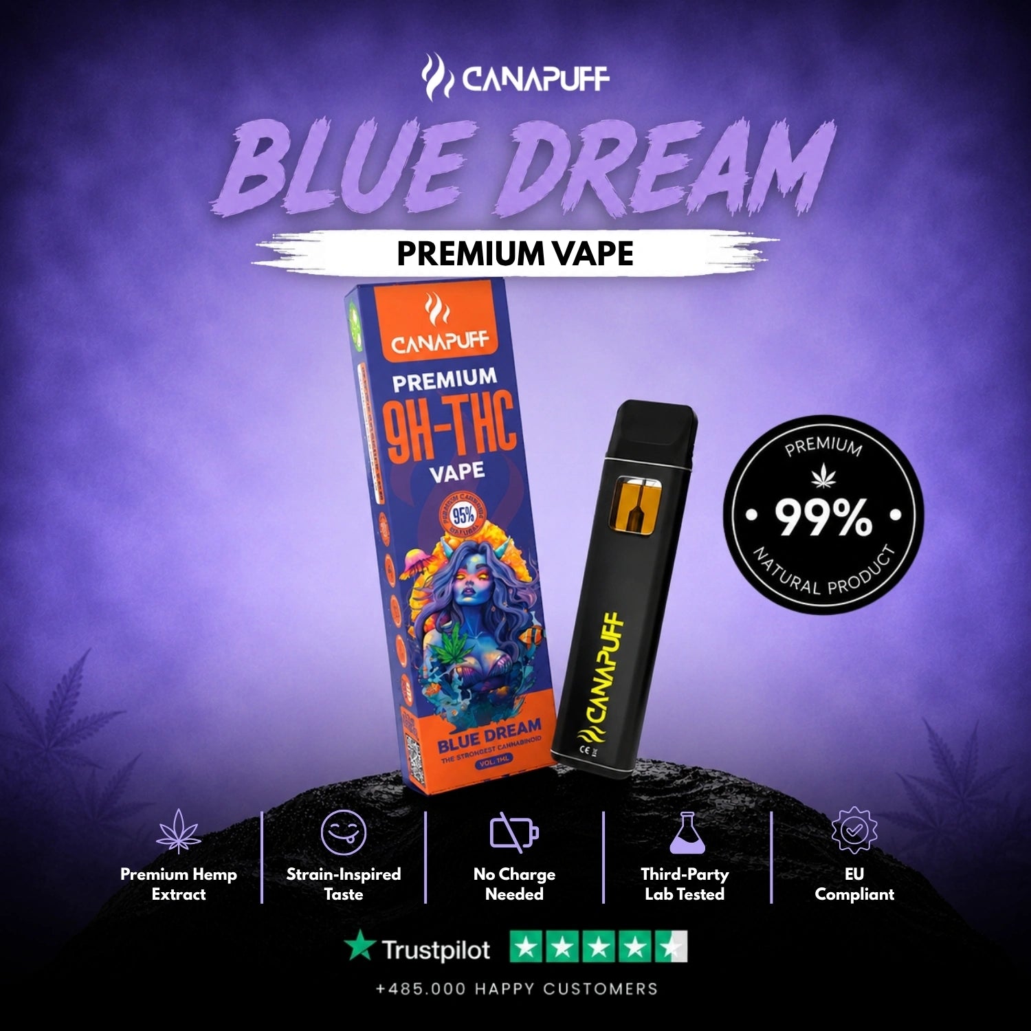 Blue Dream 95% 9H-THC - Canapuff - Vape - 1ml