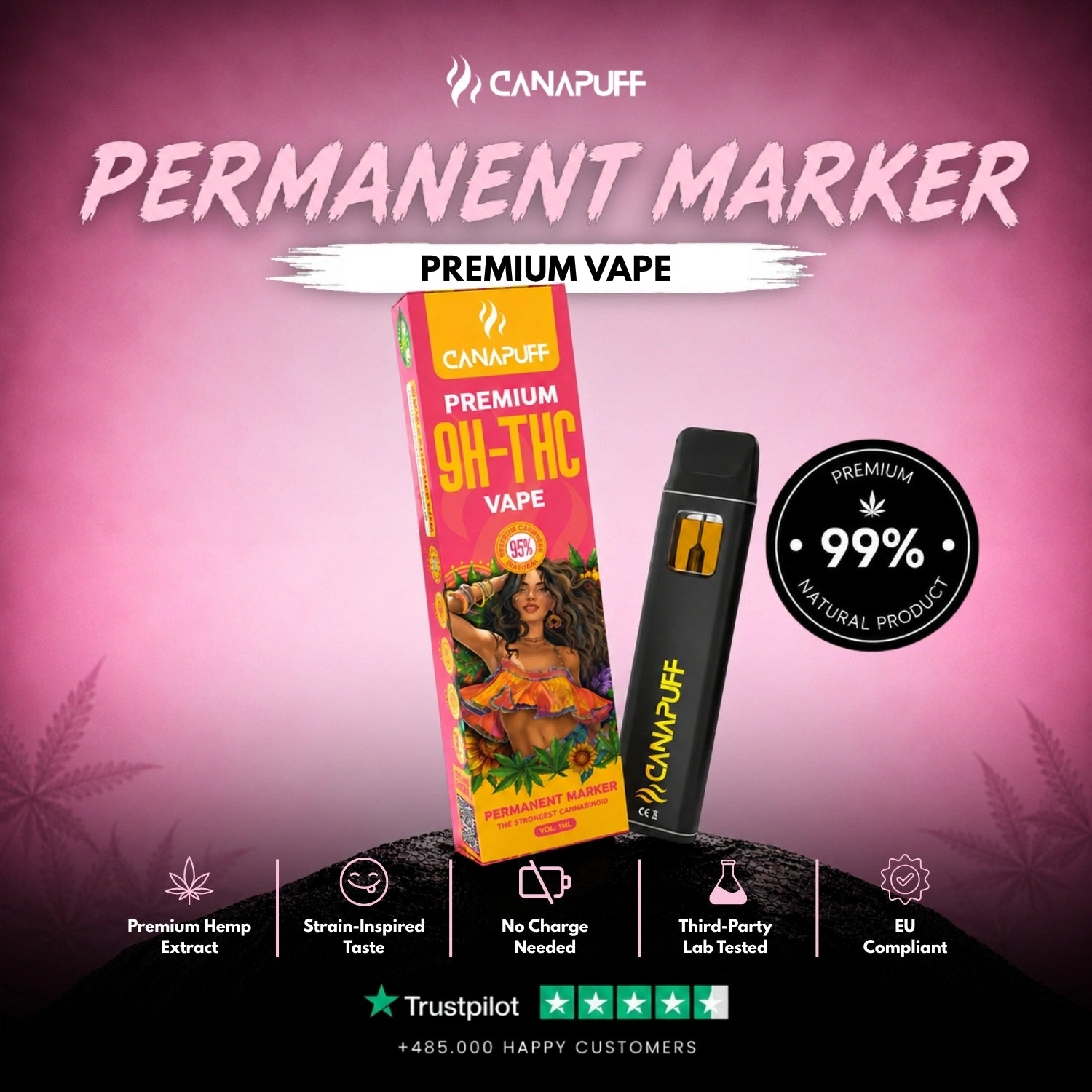 Permanent Marker 95% 9H-THC - Canapuff - Vape - 1ml