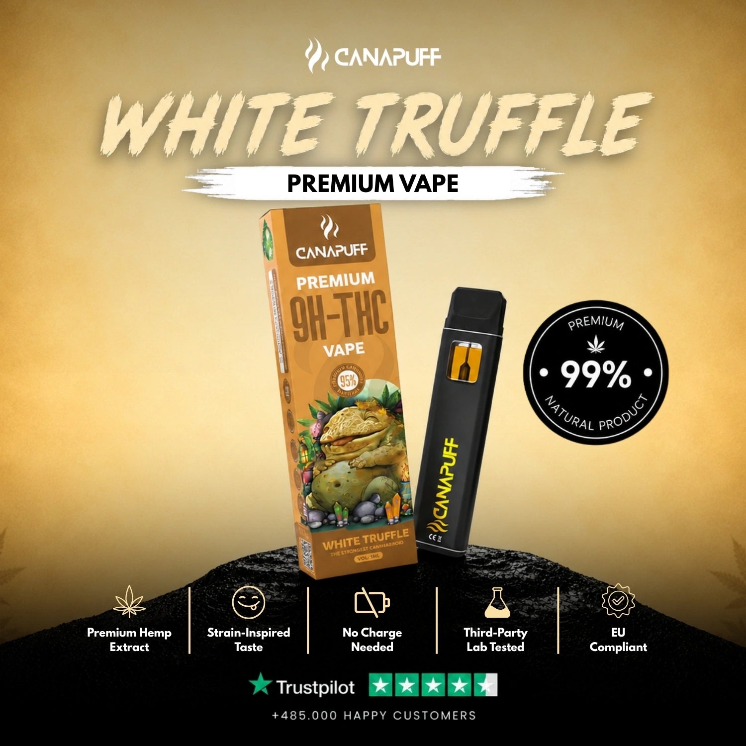 White Truffle 95% 9H-THC - Canapuff - Vape - 1ml