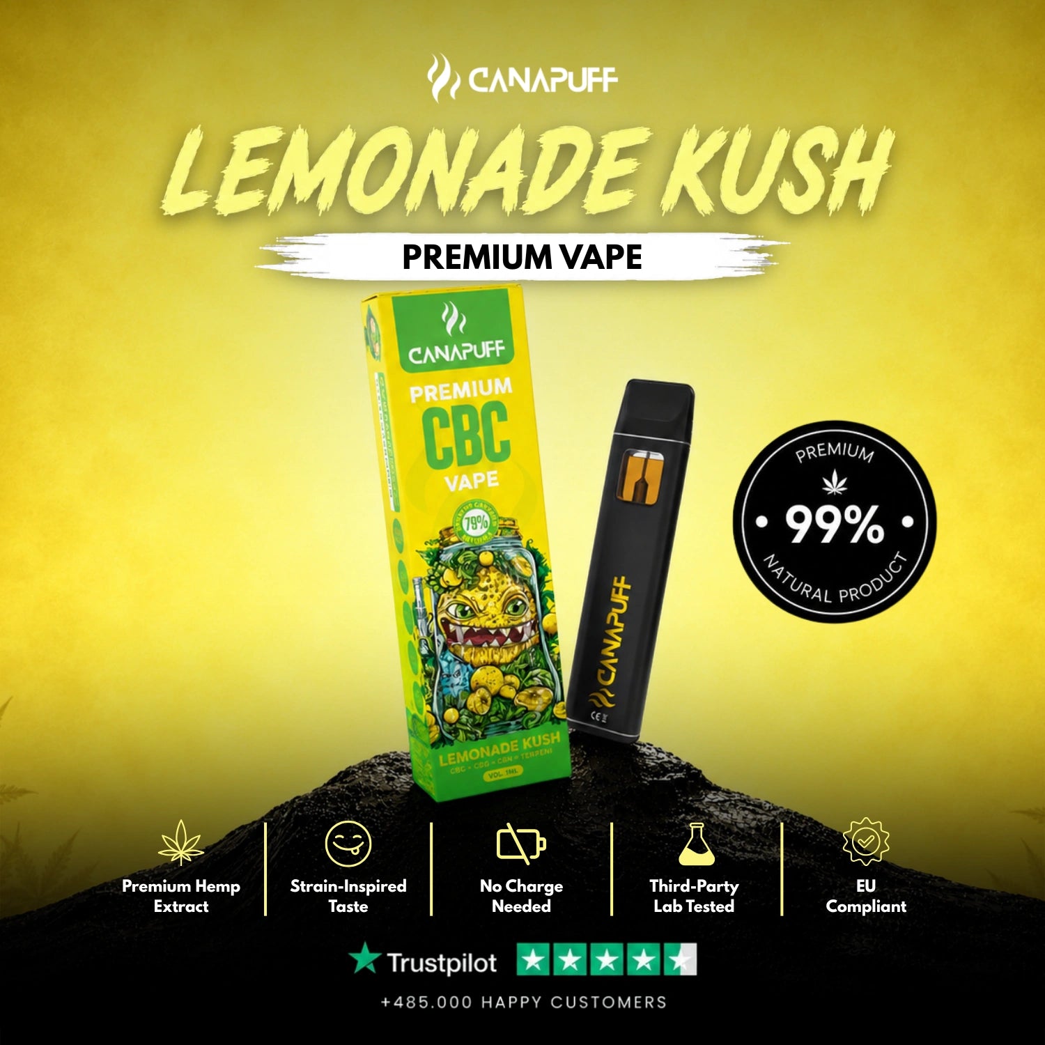 CBC Vape Lemonade Kush 79% 1 ml