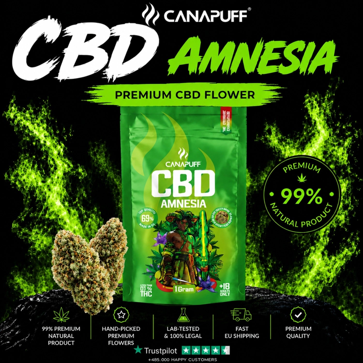 CBD Flores Amnesia 69%