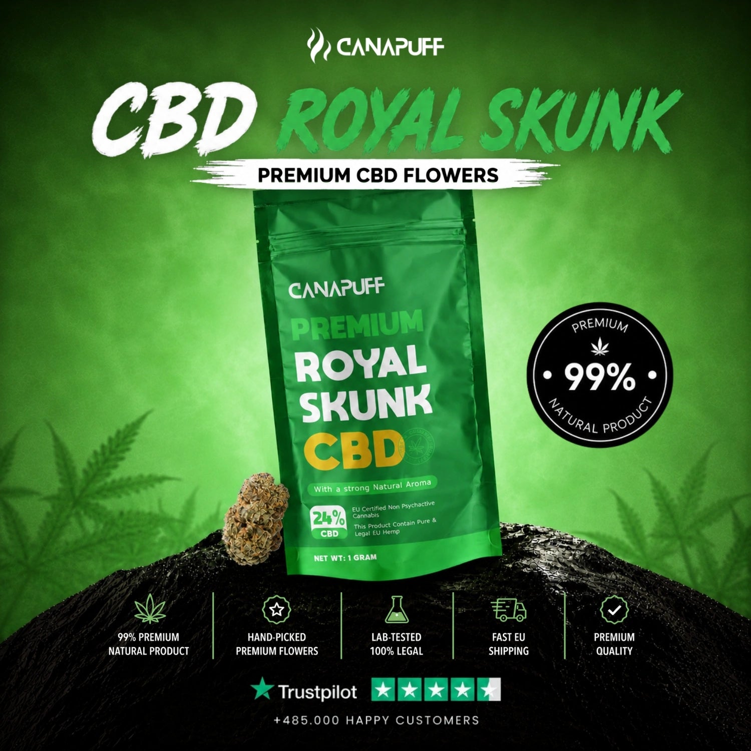 CBD Flores Royal Skunk 24%