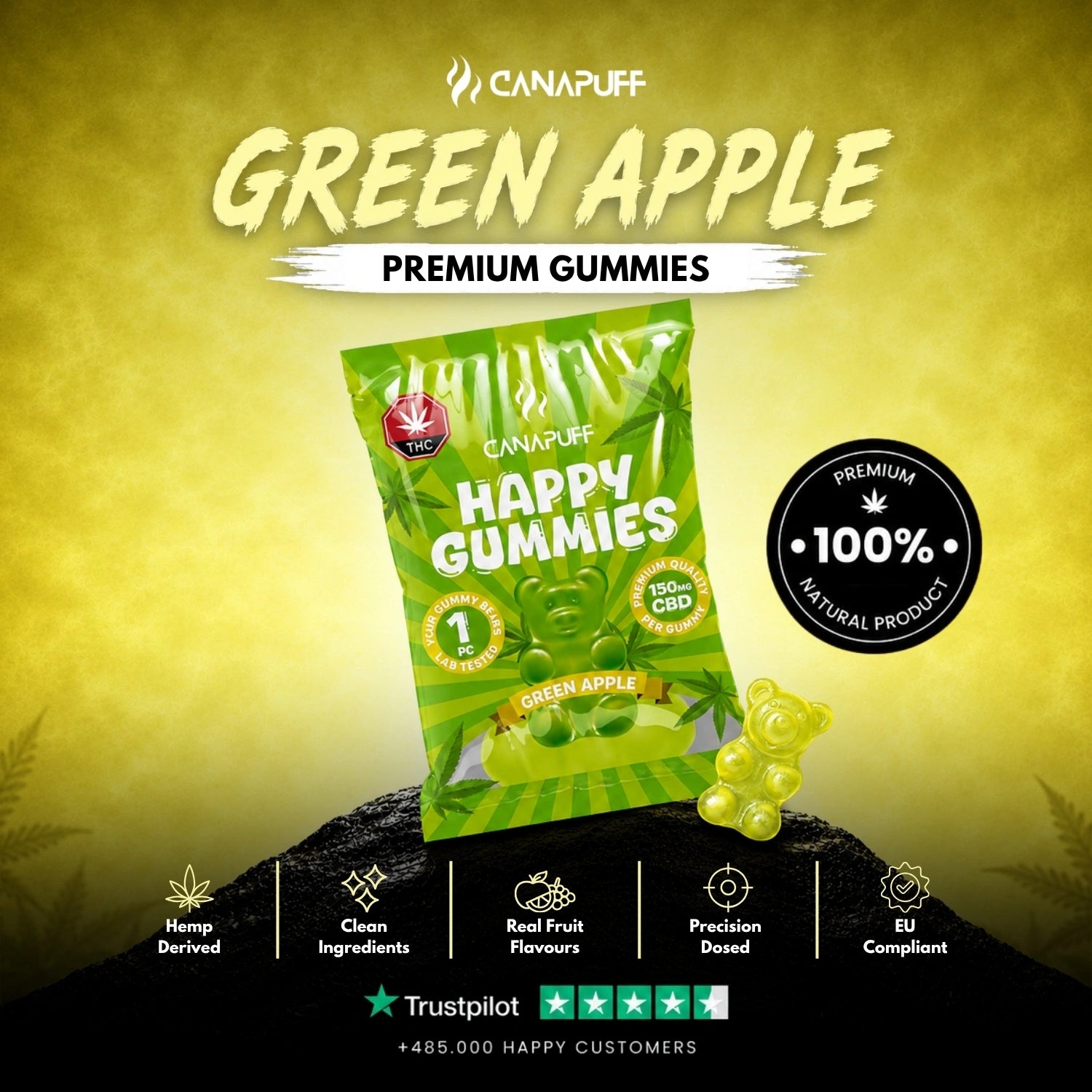 CBD Gomas Maçã Verde