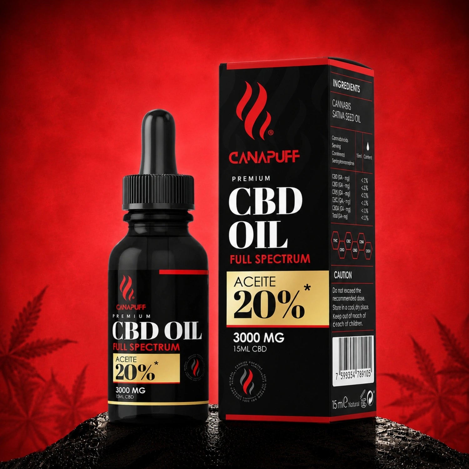CBD Óleo de espectro completo 20% 15 ml
