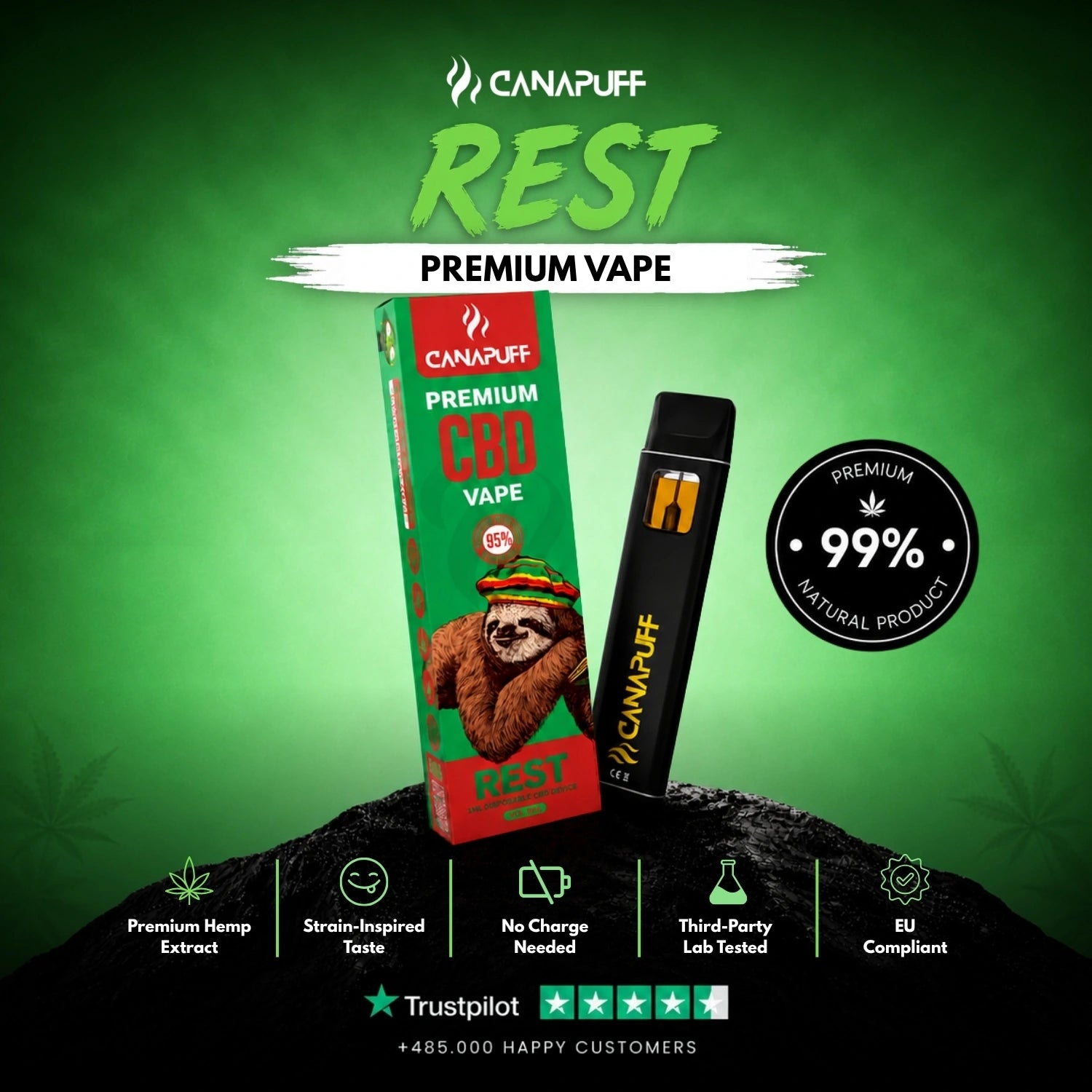 CBD Vape Restante 95% 1 ml
