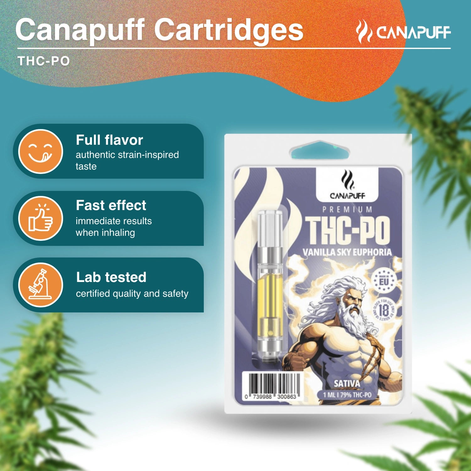 Vanilla Sky Euphoria - THC-PO 79% - cartridge - CanaPuff