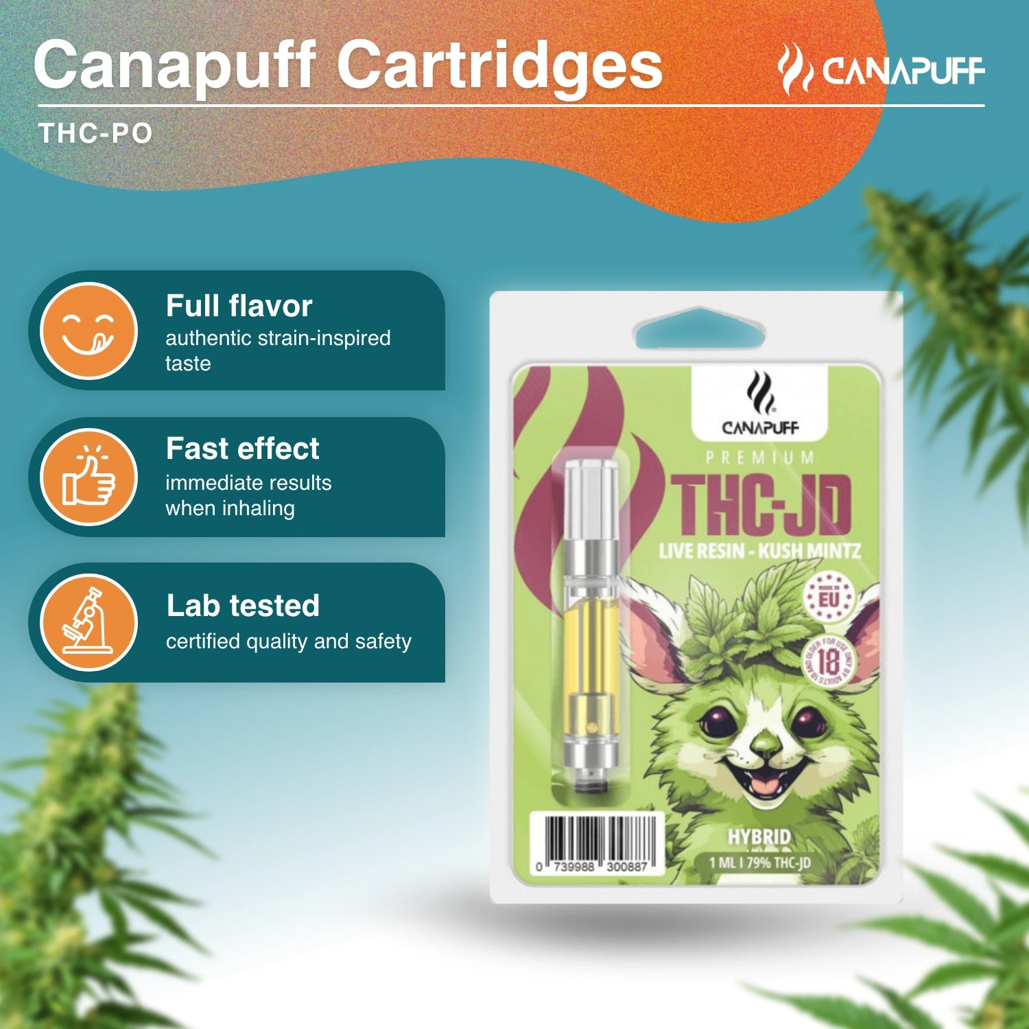 Kush Mintz - THC-JD 79% - cartridge - Canapuff
