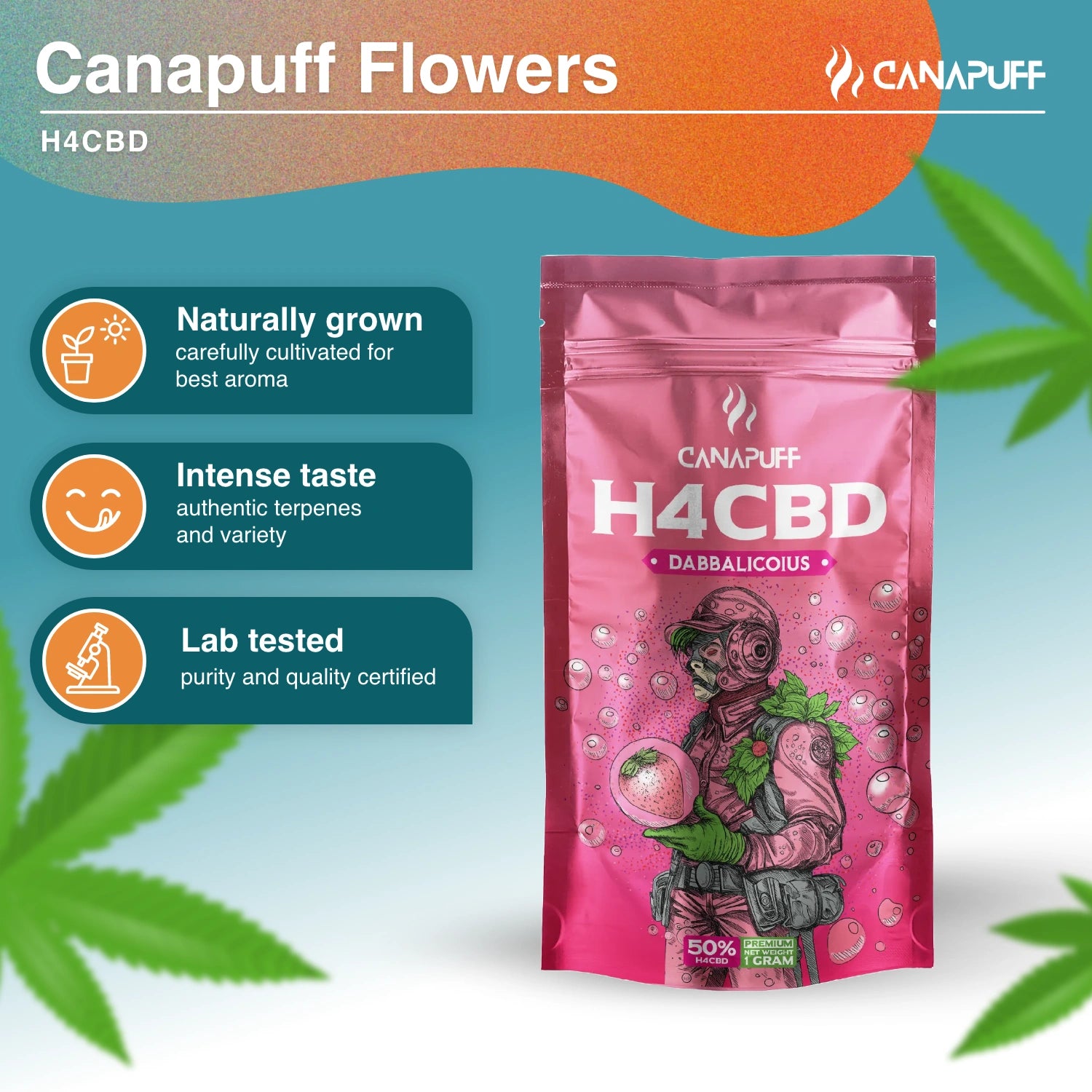 Dabbalicious 50% - Flores H4CBD - Canapuff