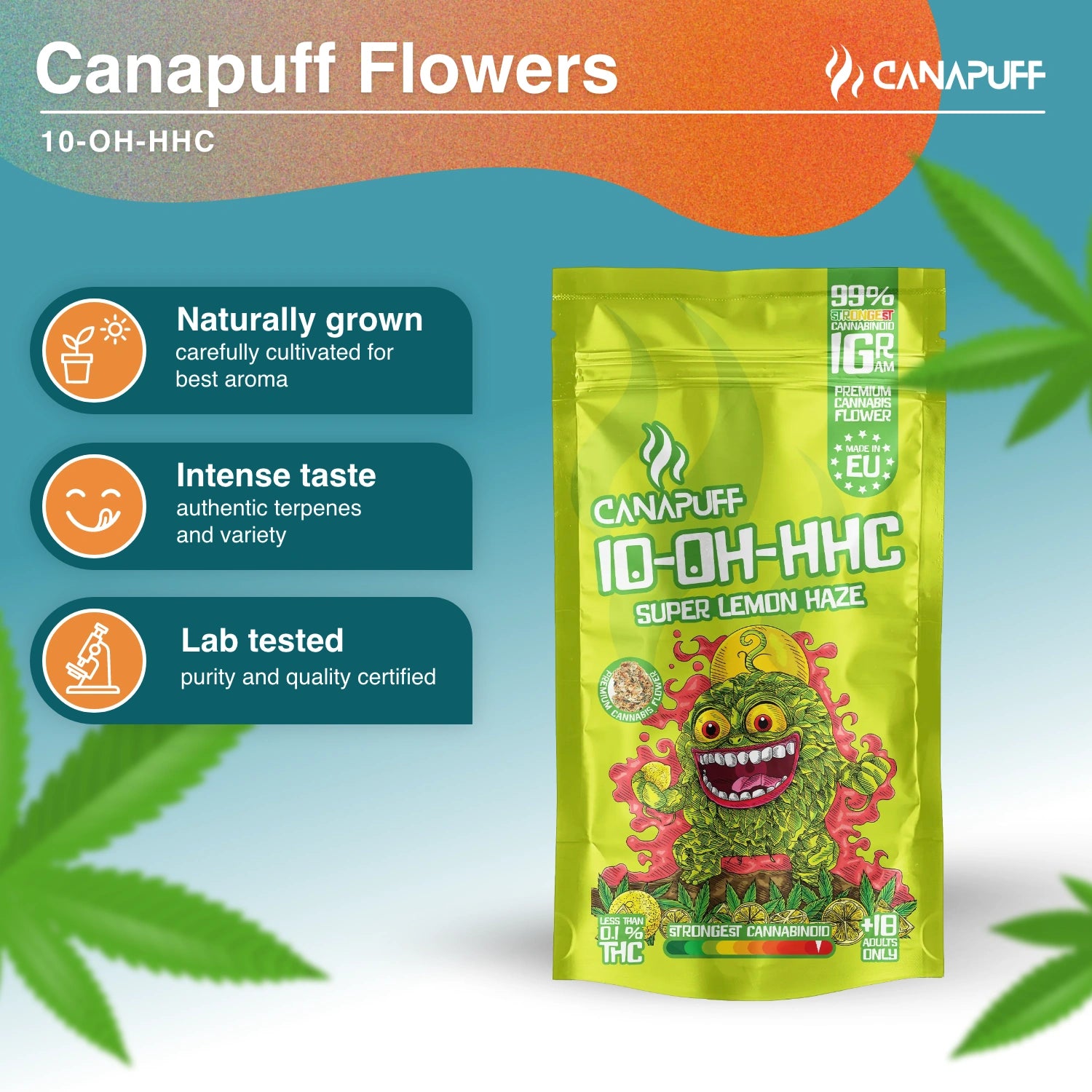 Canapuff - Super Lemon Haze 99% - Flores 10-OH-HHC