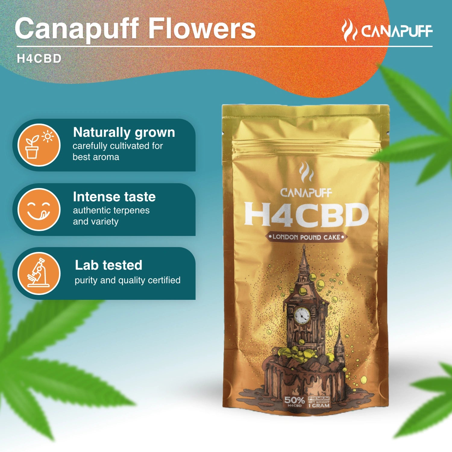 London Pound Cake 50% - Flores H4CBD - CanaPuff