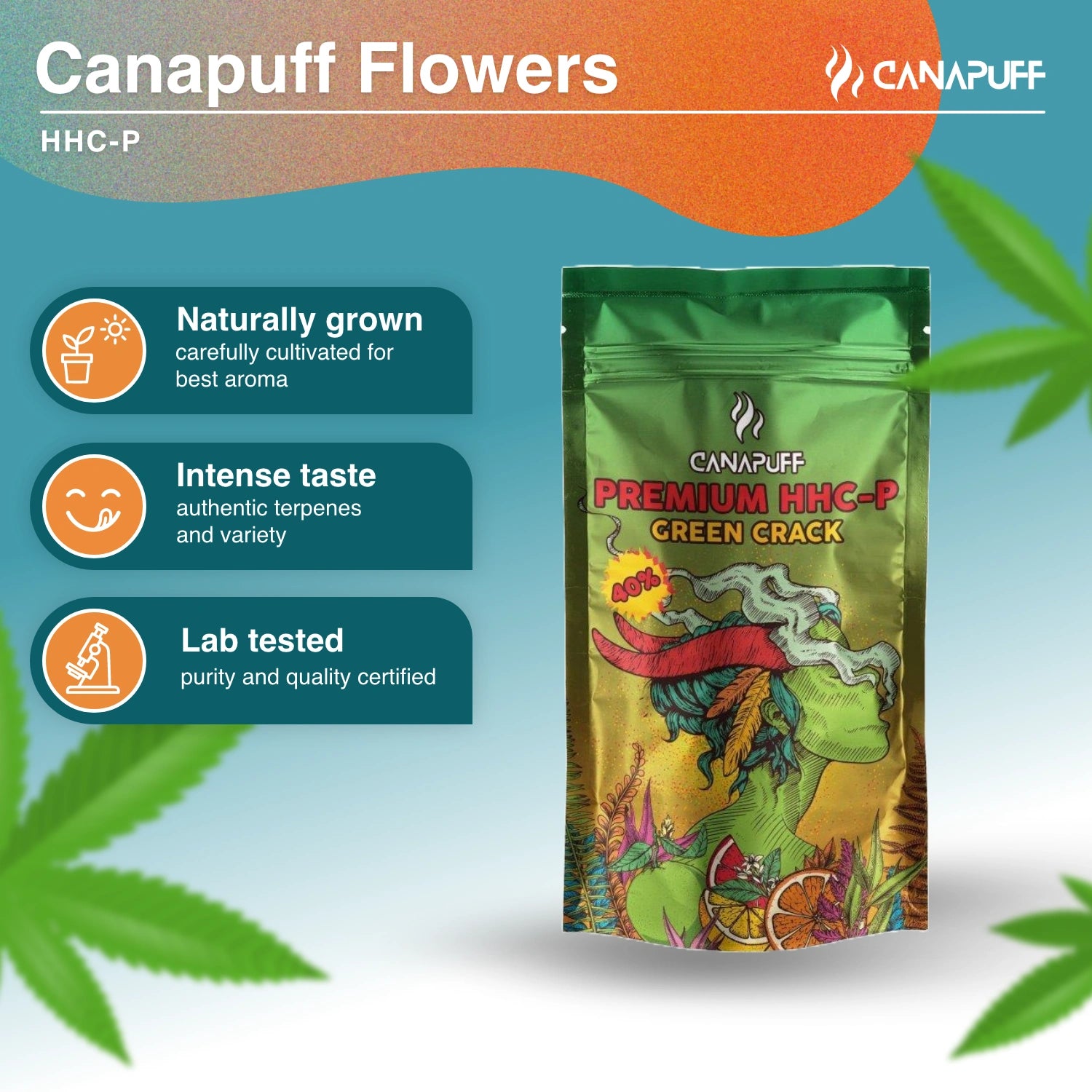 GREEN CRACK 40% - Premium HHC - P Flowers - CanaPuff