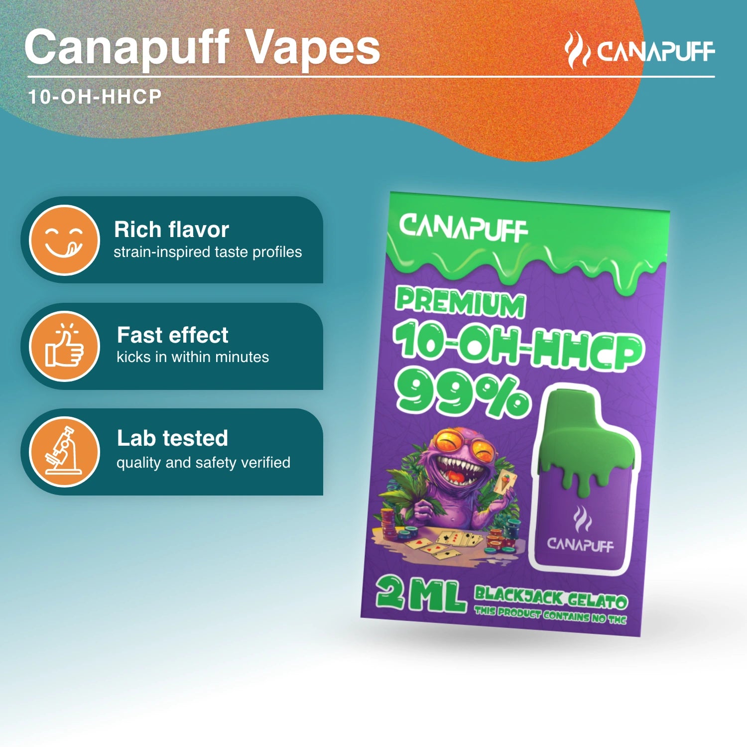 Blackjack Gelato 99% 10-OH-HHCP - Vaporizador - 2ml - Canapuff