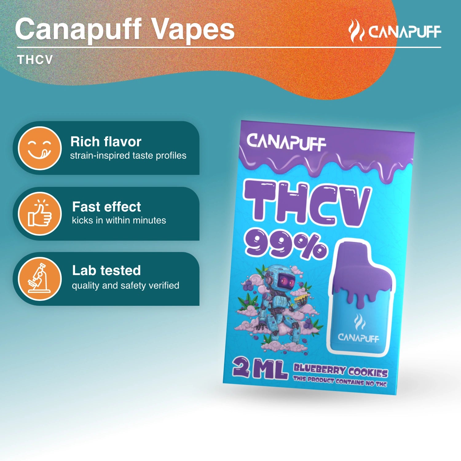 Blueberry Cookies 99% THCv - Vaporizador - 2ml - Canapuff