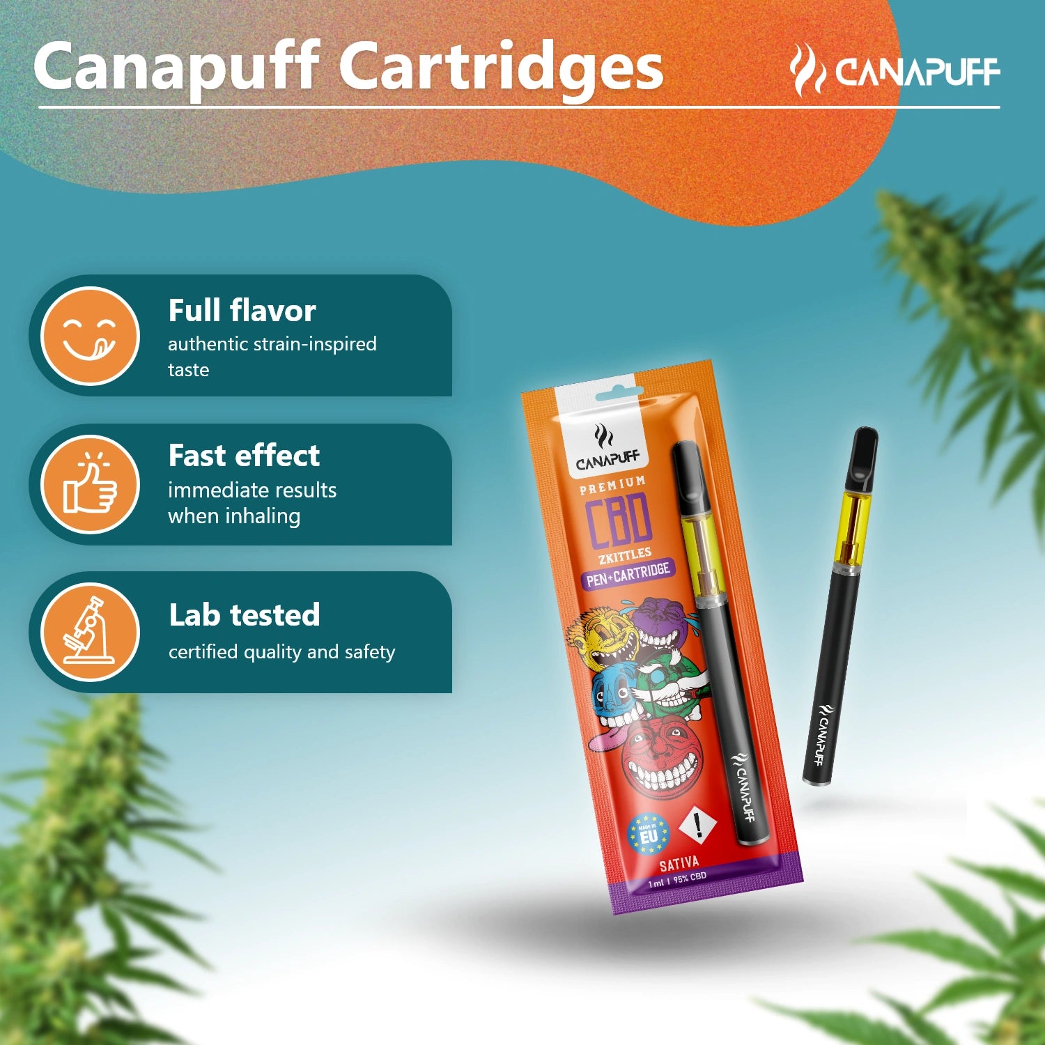 Canapuff - Zkittles - CBD 95% - Pen+Cartucho