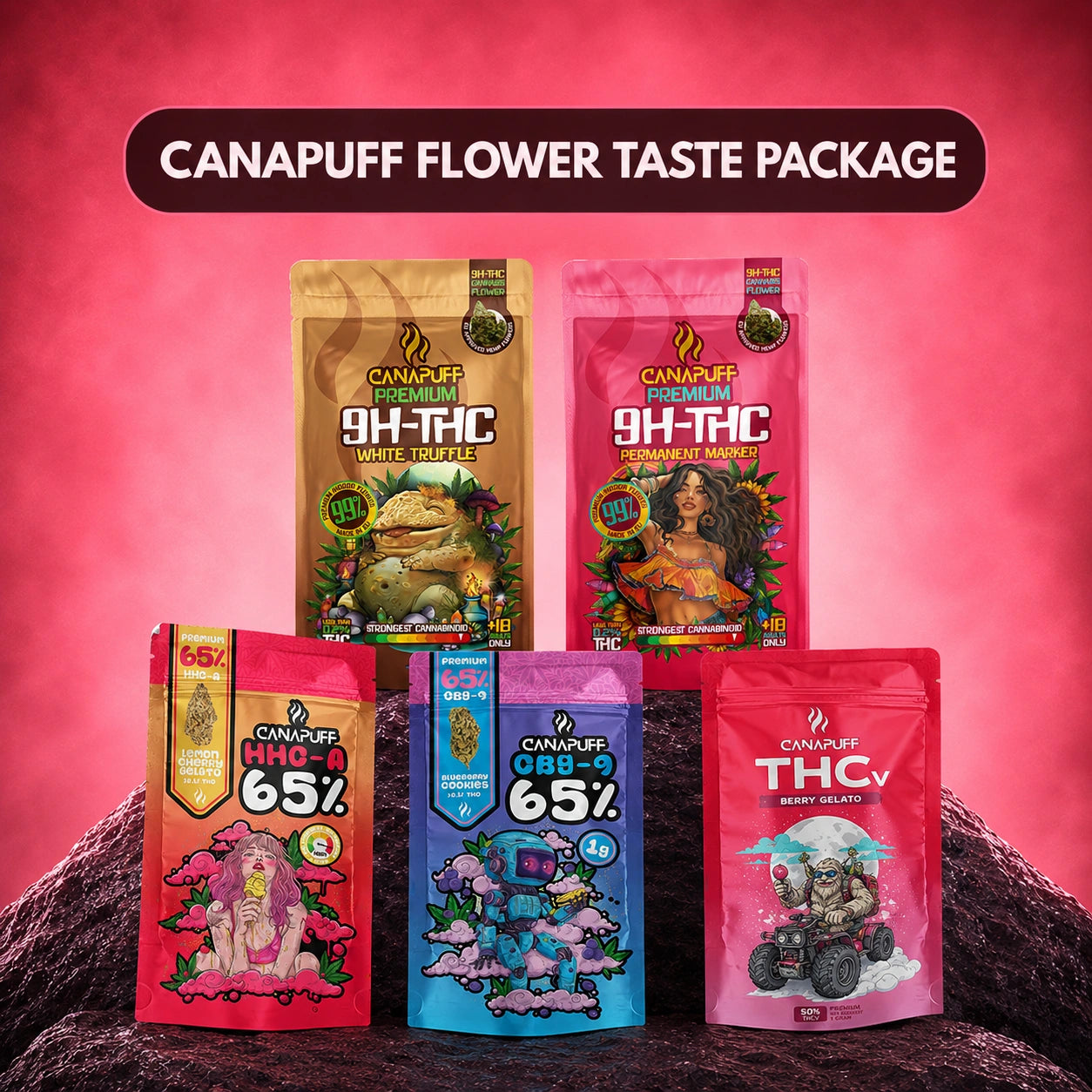 Canapuff Flor Pack de Degustação