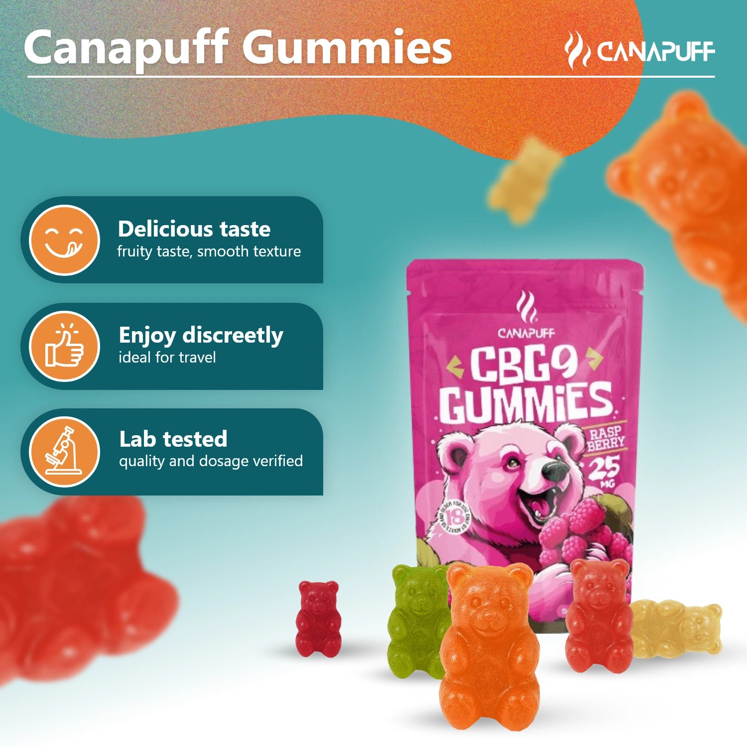 Canapuff - Gomas CBG9 - Framboesa