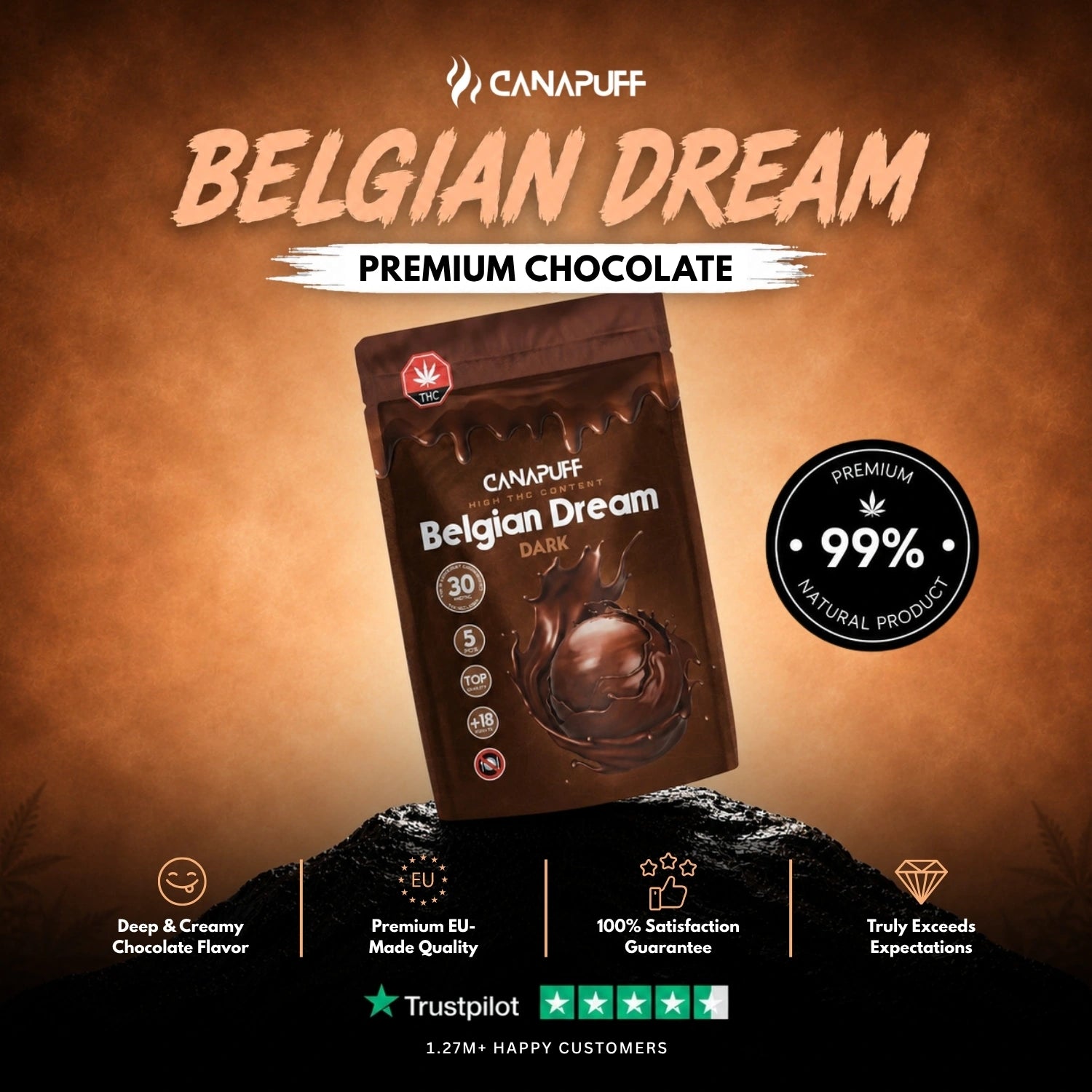 Chocolate amargo com THC